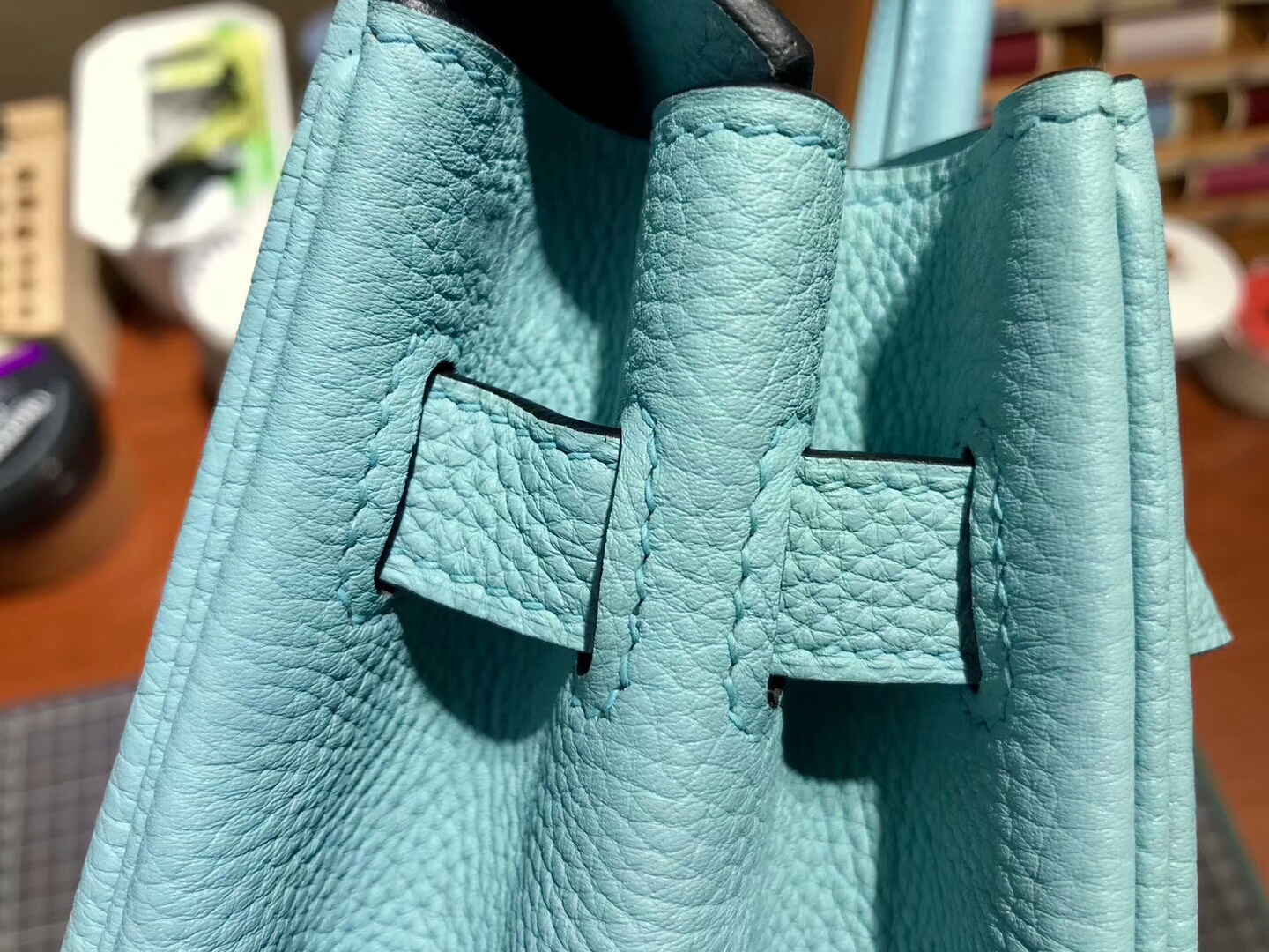 爱马仕 HERMES 铂金包 Birkin 30cm 配全套专柜原版包装 全球发售 3Z 圣西尔蓝 Blue Saint-Cyr 