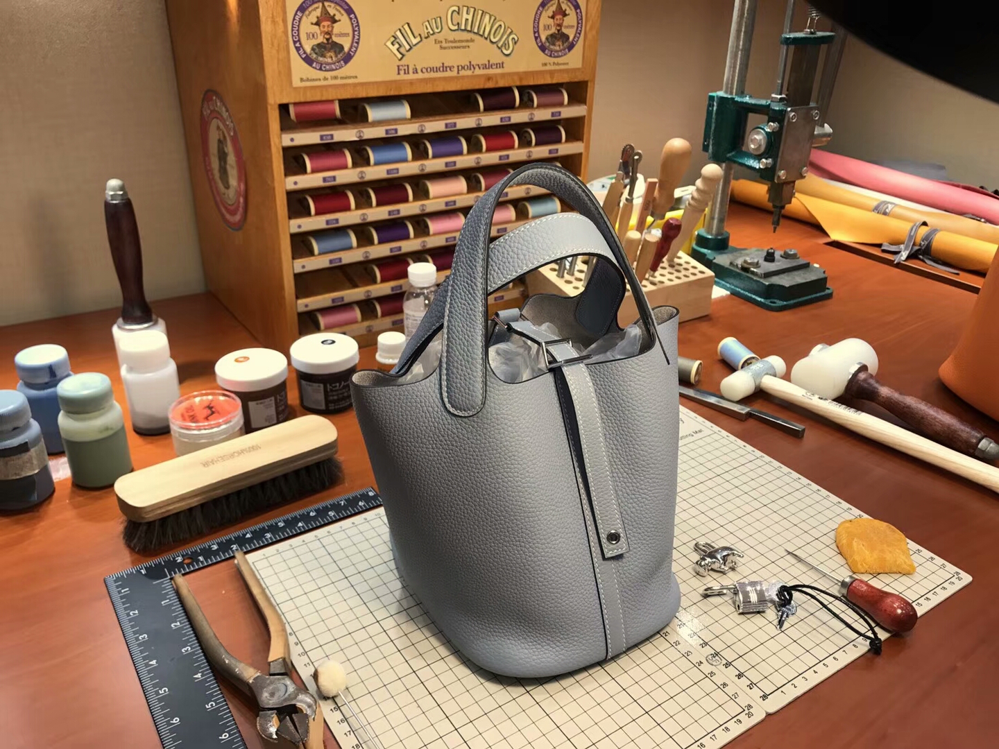 爱马仕 HERMES 菜篮子 Picotin 配全套专柜原版包装 全球发售8M巴黎银河灰 Gris paris