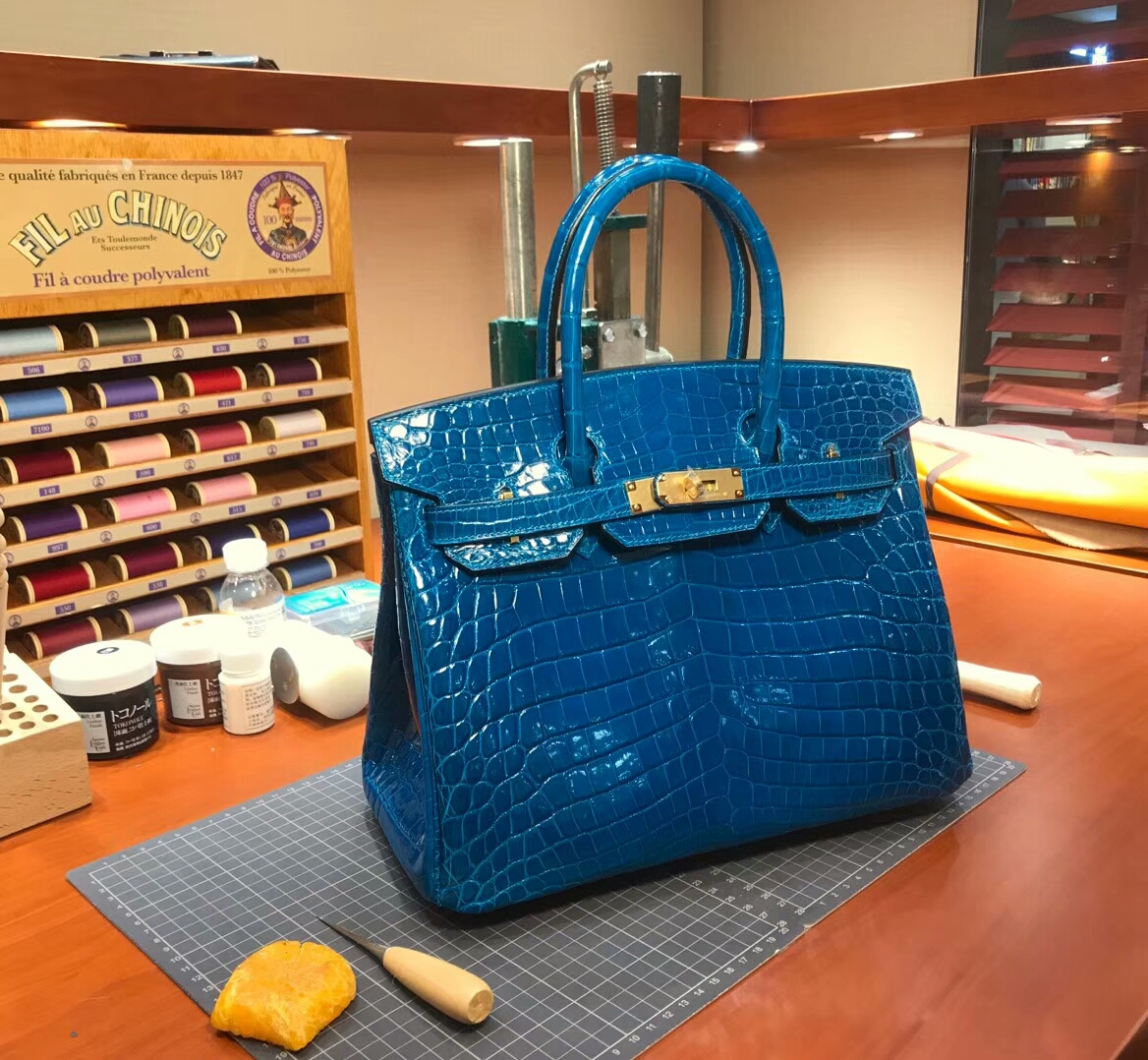 爱马仕 HERMES 铂金包 Birkin 配全套专柜原版包装 全球发售 B3 坦桑尼亚蓝 新水妖蓝 Zanzibar Blue
