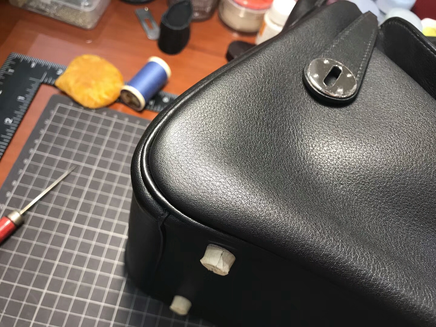 爱马仕 HERMES Lindy 26/30cm swift 89 黑色 noir 银扣 配全套专柜原版包装