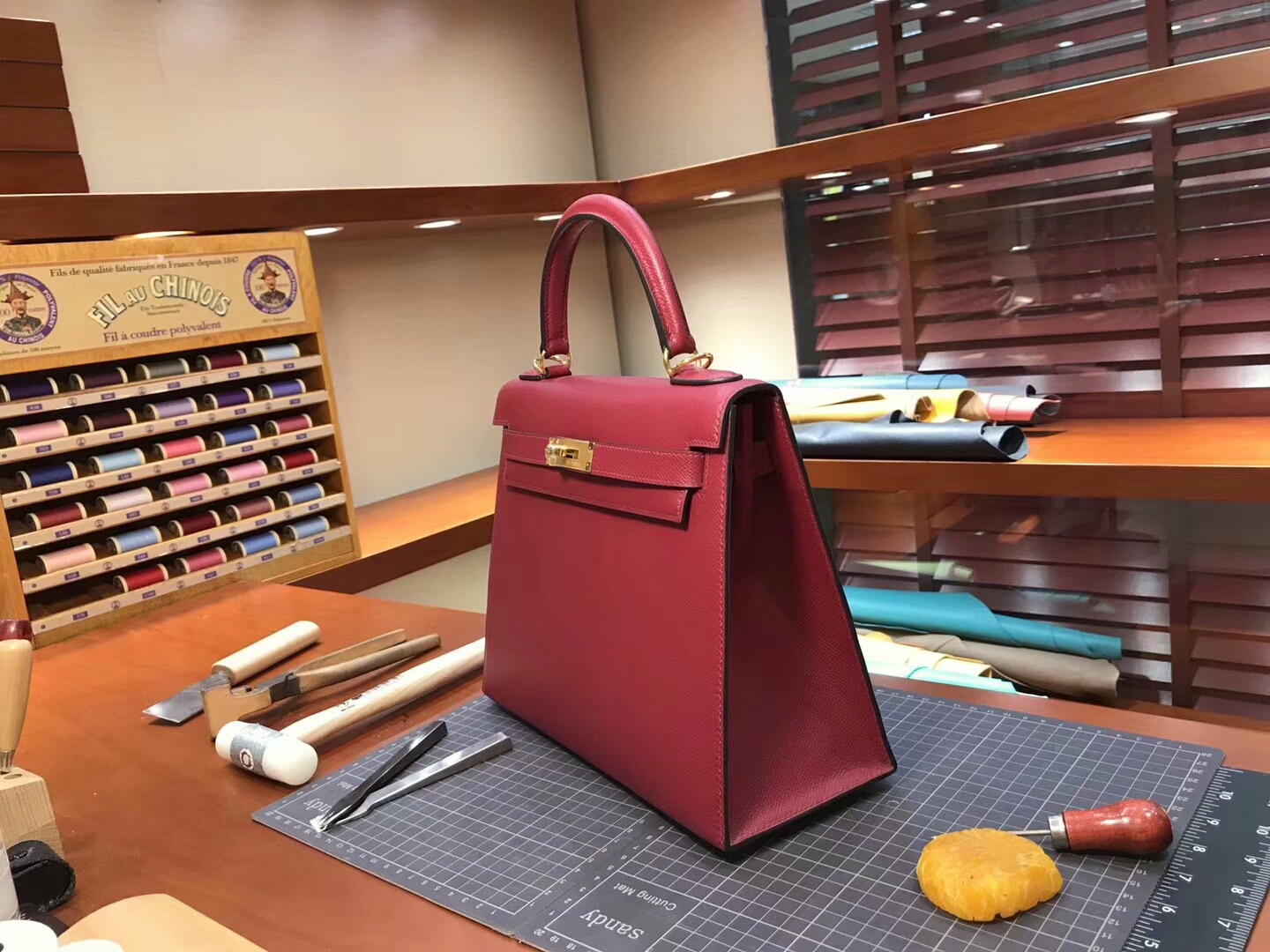 Kelly 28CM 现货系列 配全套专柜原版包装 H红 Rouge H 爱马仕HERMES