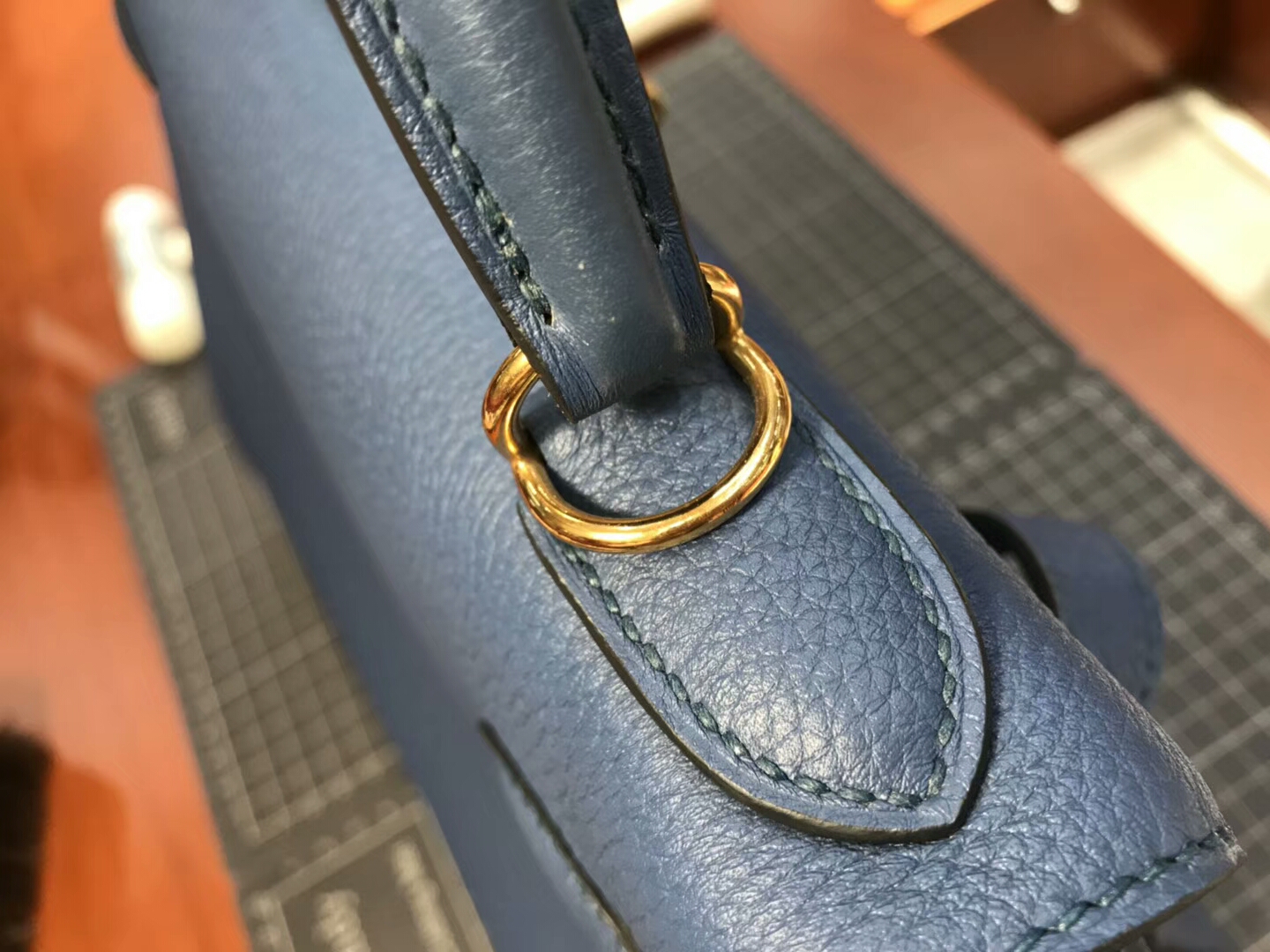 HERMES 爱马仕 2z 午夜蓝 星空蓝 blue nuit Kelly 28CM Togo皮 纯手工蜡线 法国TR级别的进口皮料 配全套专柜包装发票