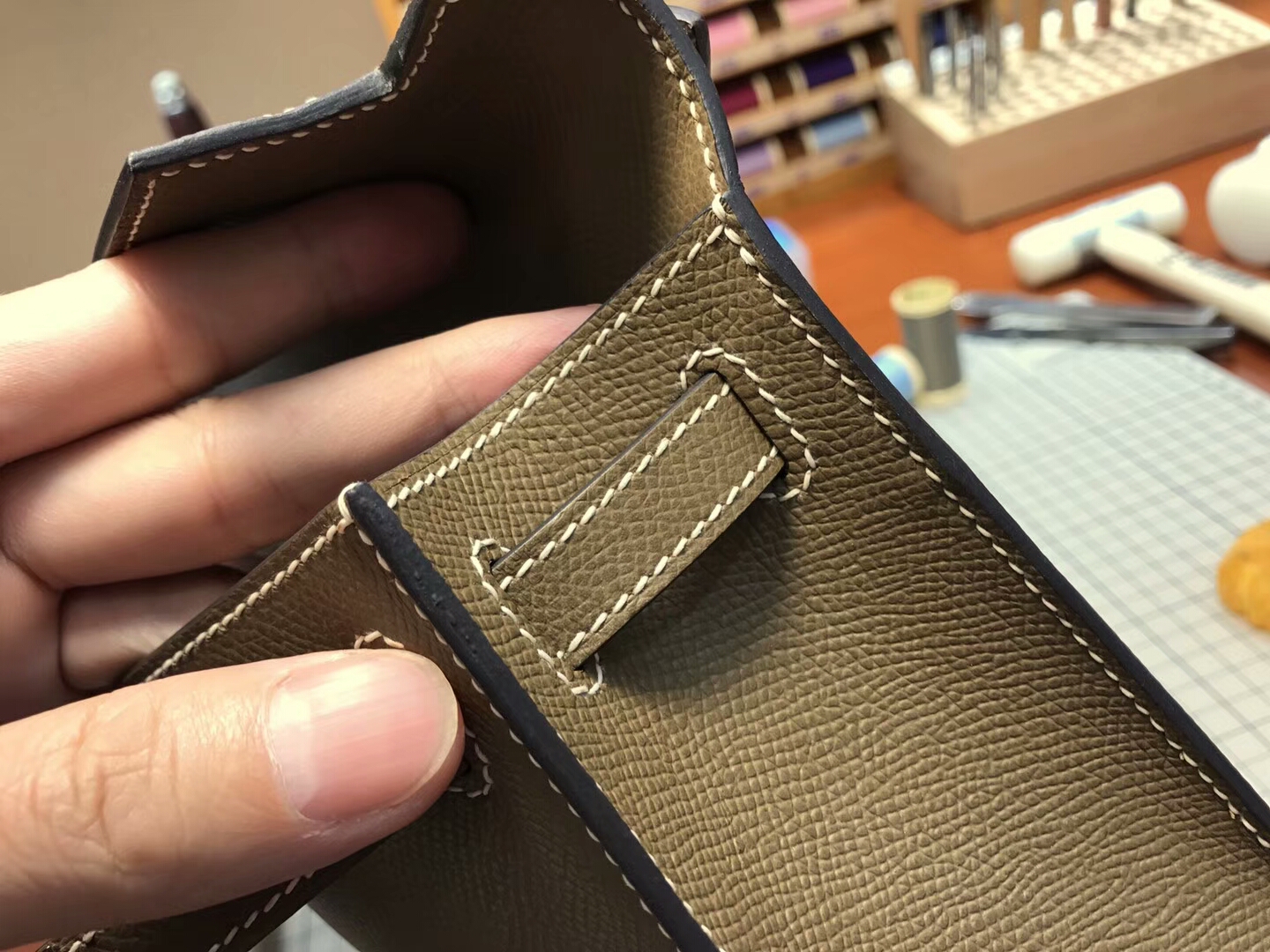 HERMES 爱马仕 迷你凯莉 MiniKelly ck18 大象灰 etoupe银扣 全球发售