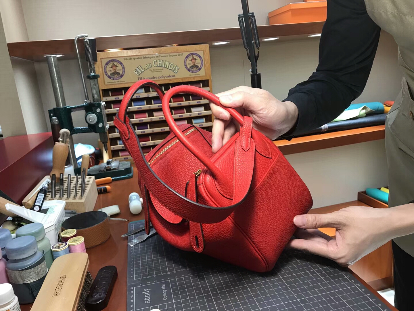 爱马仕 HERMES Lindy 26/30cm s5 番茄红 rouge tomate 银扣 配全套专柜原版包装