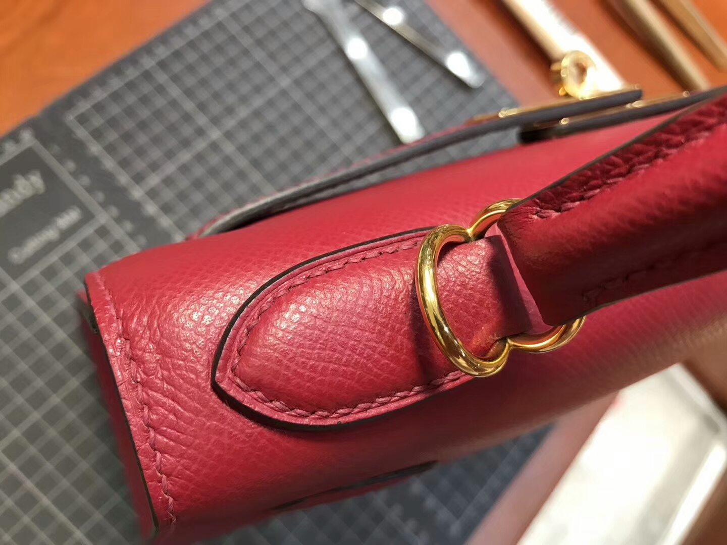 Kelly 28CM 现货系列 配全套专柜原版包装 H红 Rouge H 爱马仕HERMES