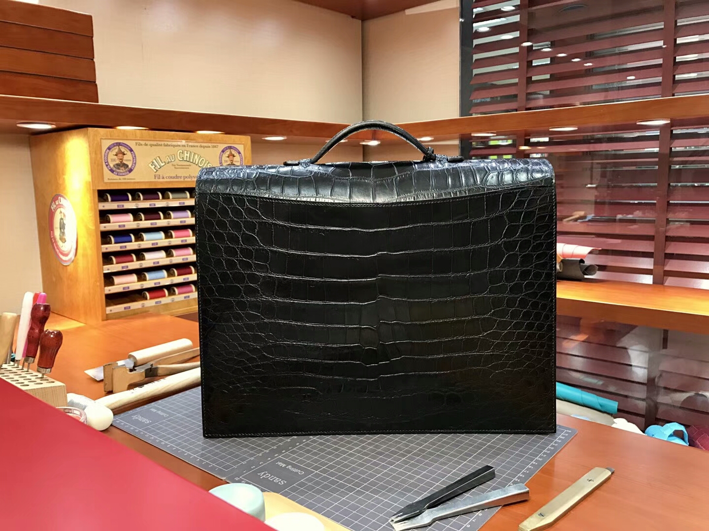 HERMES 爱马仕 男士公文包 亚光 黑色 现货系列 配全套专柜原版包装 银扣