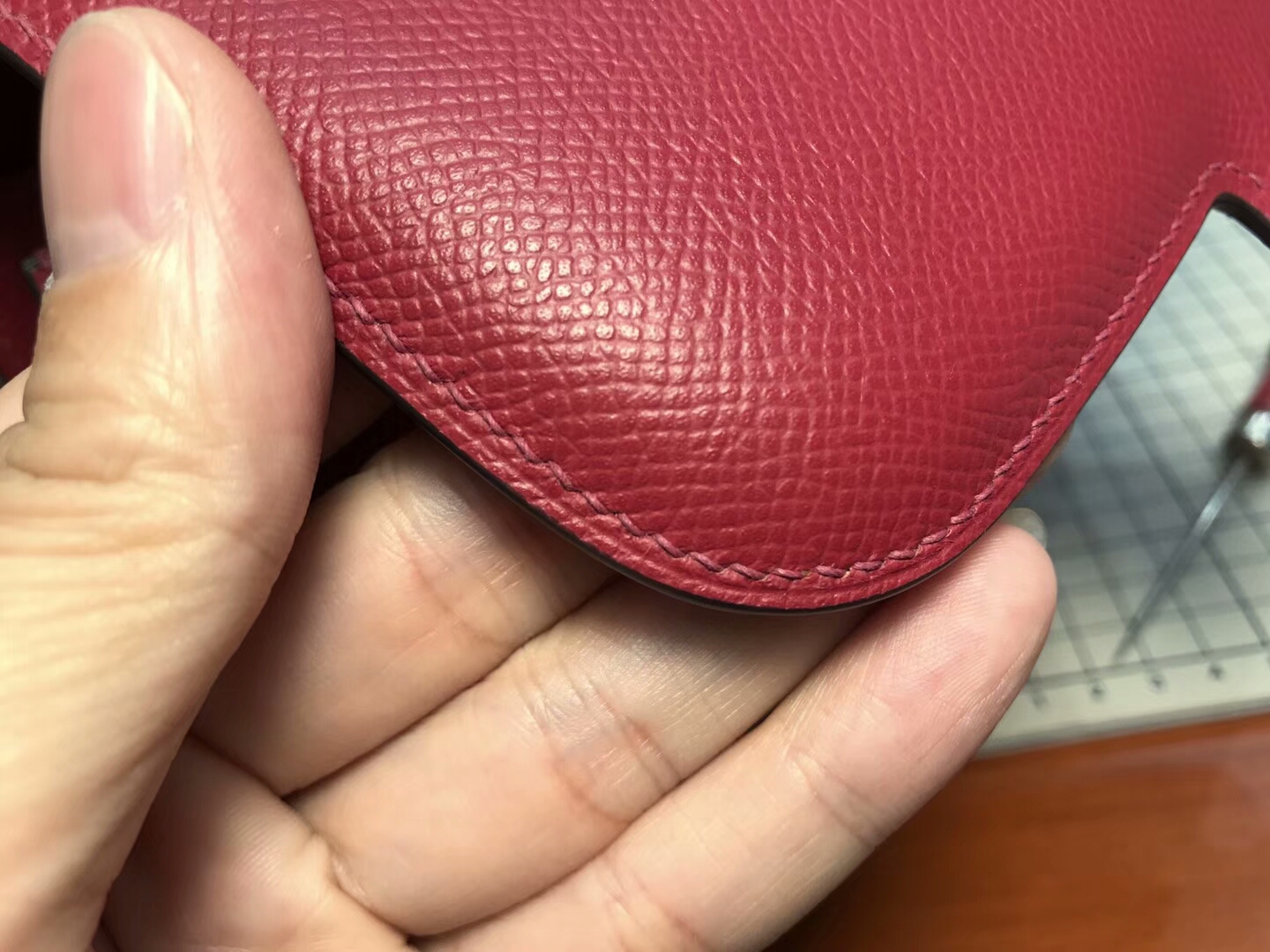 HERMES 爱马仕 空姐包 Constance  k1 rouge grenat 石榴红 银扣