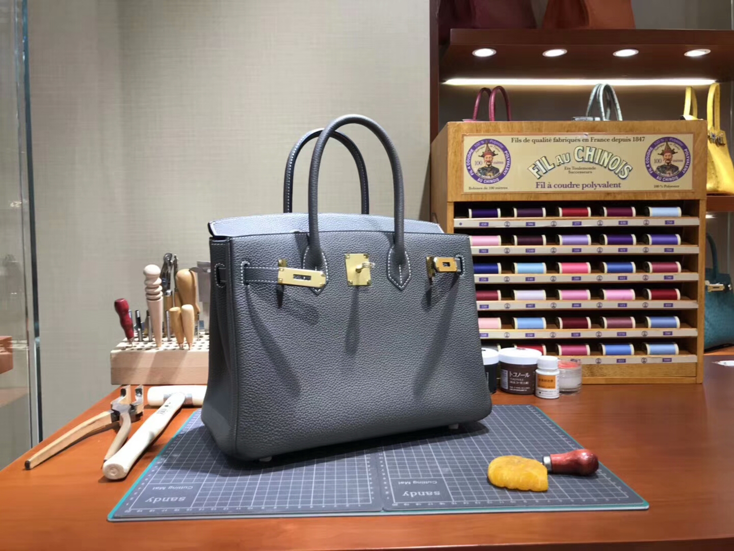 爱马仕 HERMES 铂金包 Birkin 30cm 配全套专柜原版包装 全球发售8M巴黎银河灰 Gris paris 