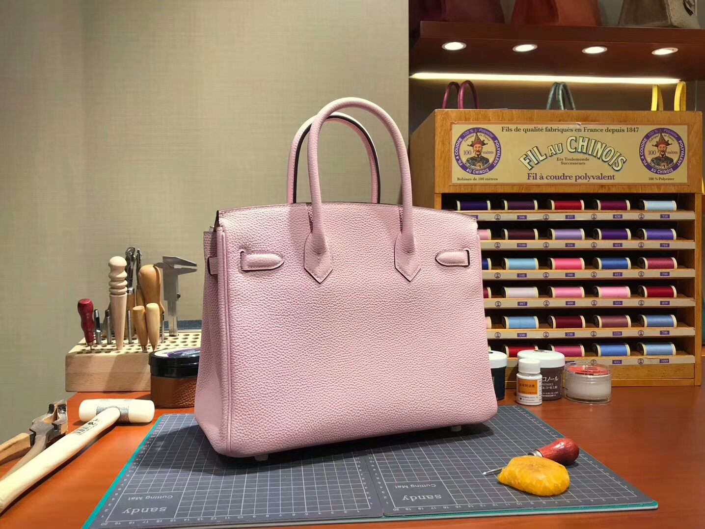 爱马仕 HERMES 铂金包 Birkin 30cm 配全套专柜原版包装 全球发售 3Q 水粉色 rose sakura