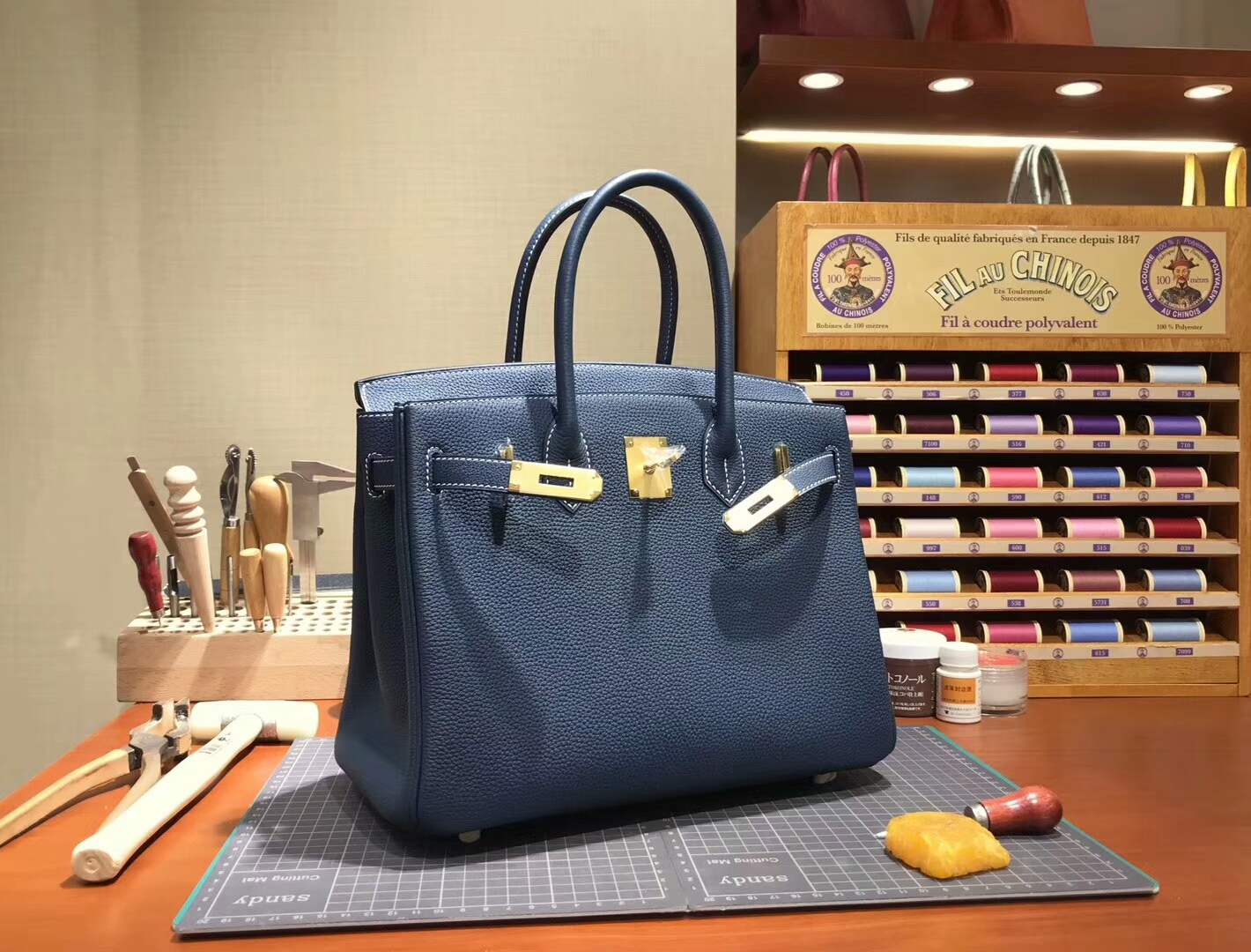 爱马仕 HERMES 铂金包 Birkin 30cm 配全套专柜原版包装 全球发售 2Z午夜蓝 Blue Nuit