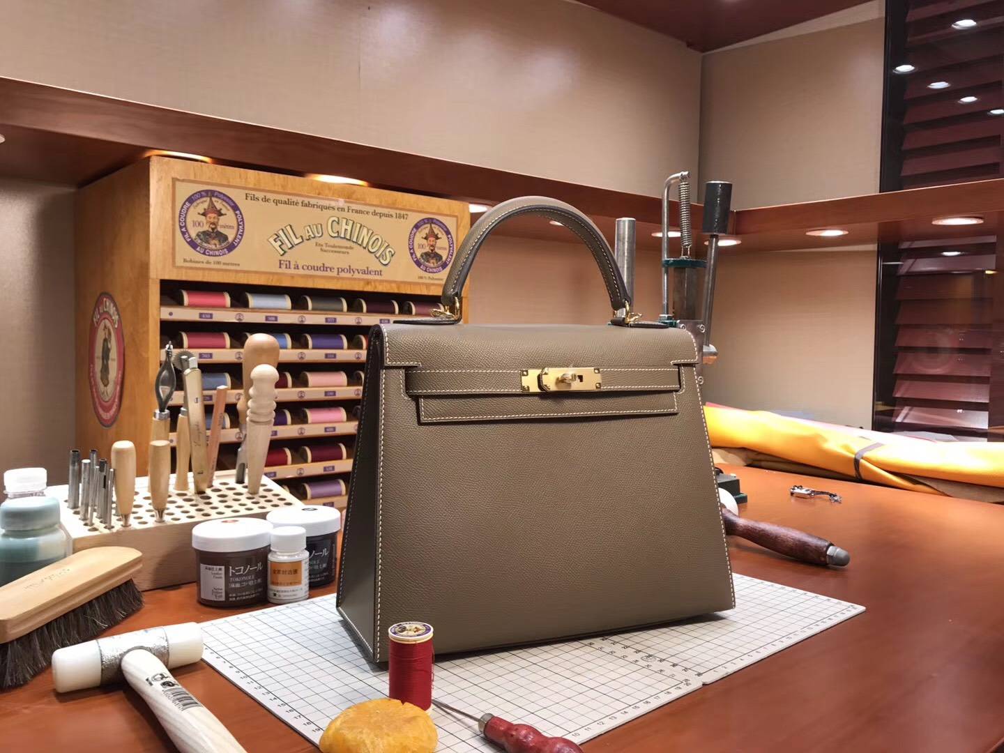 爱马仕 H家大象灰 CK18 Etoupe Kelly 28CM 现货系列 配全套专柜原版包装