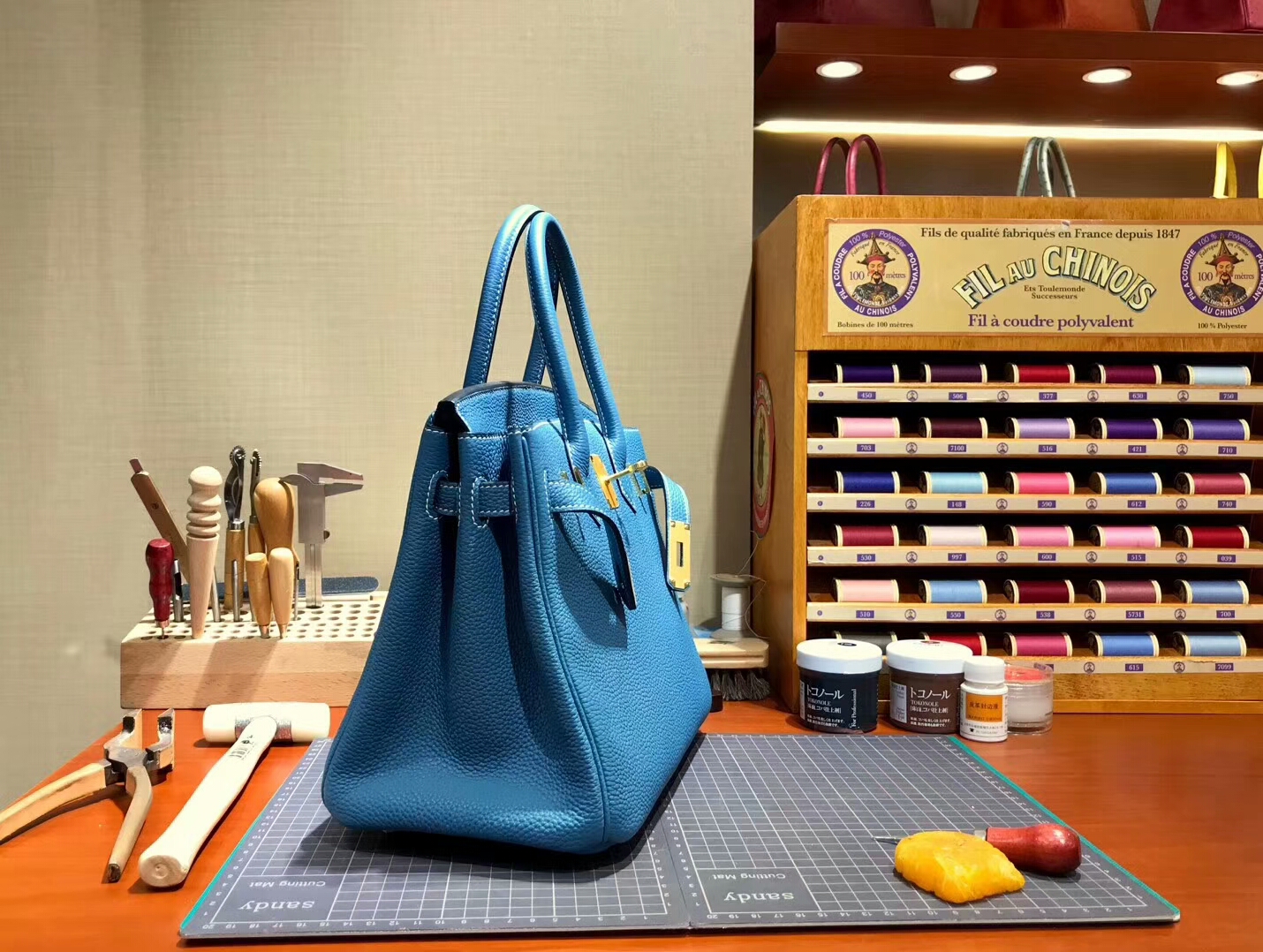 爱马仕 HERMES 铂金包 Birkin 30cm 配全套专柜原版包装 全球发售7W伊兹密尔蓝 Blue Izmir