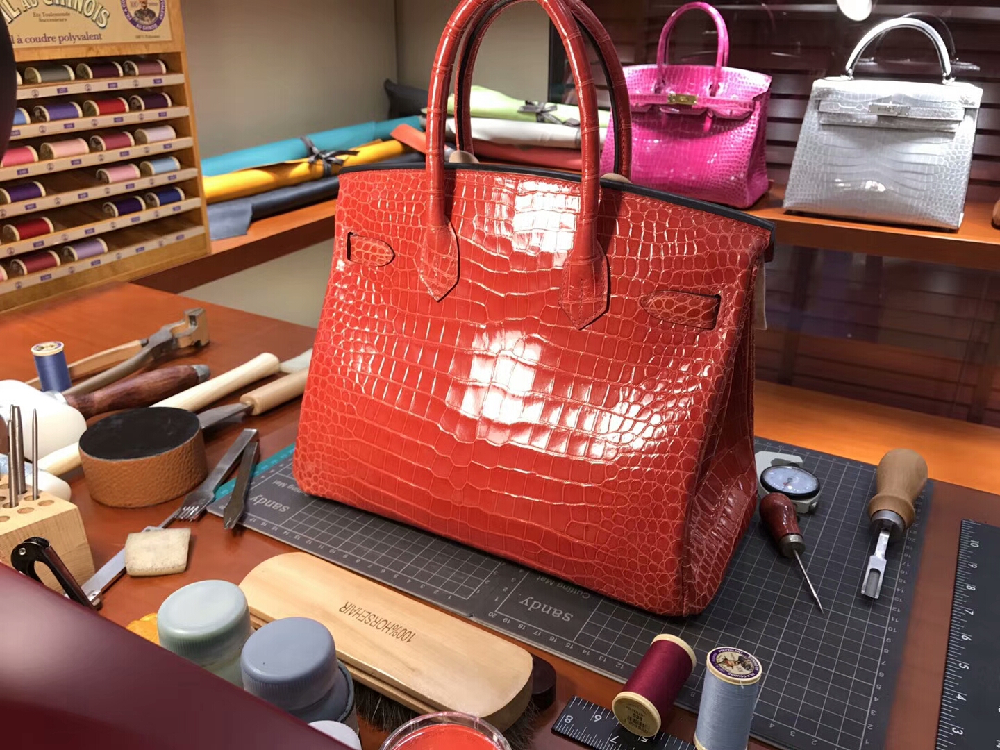 爱马仕 HERMES 铂金包 Birkin 25cm 配全套专柜原版包装 全球发售 鳄鱼 5K 艳橙色 蜜橘色 橘红色 Tangerine Orange