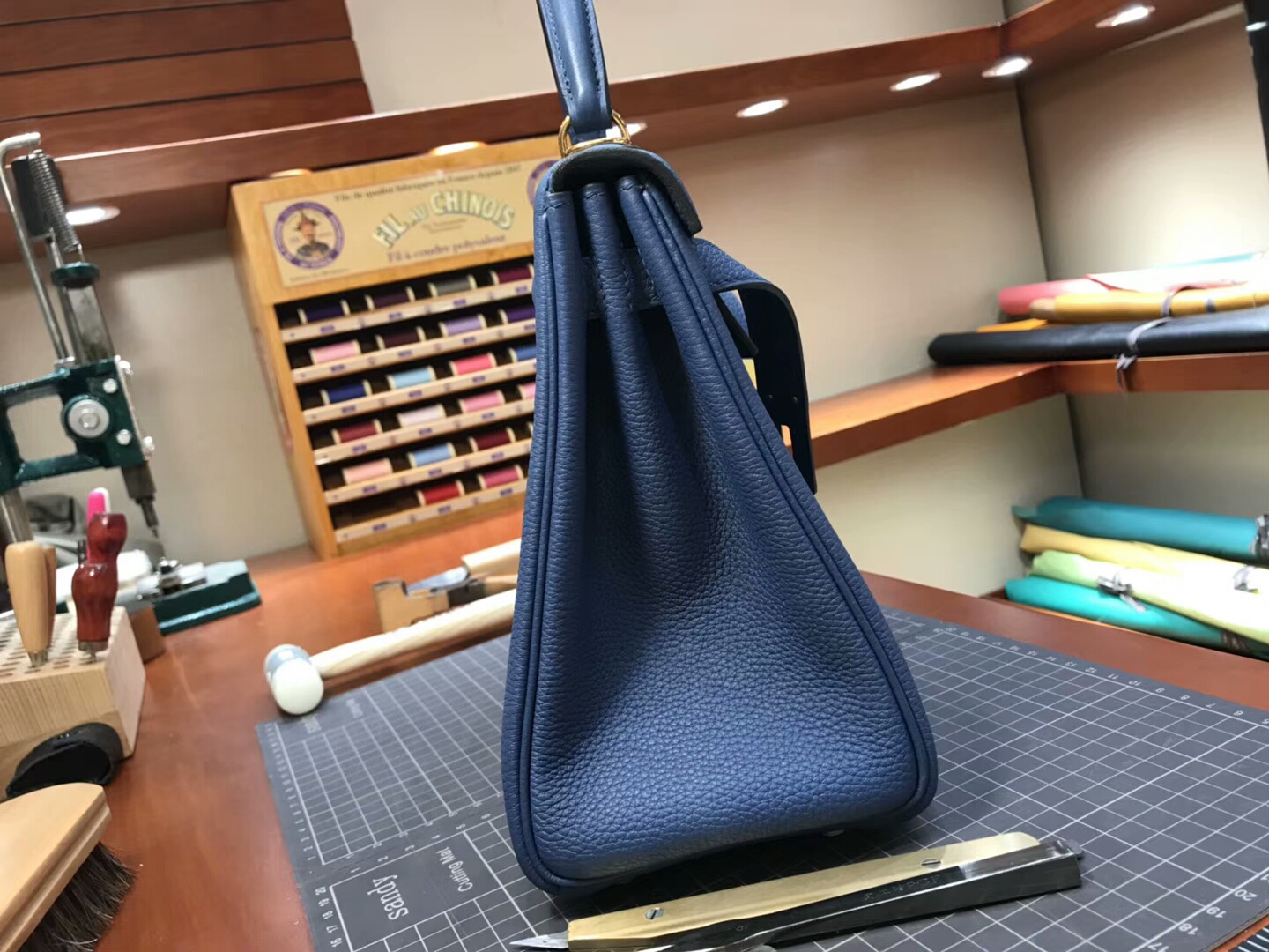 HERMES 爱马仕 2z 午夜蓝 星空蓝 blue nuit Kelly 28CM Togo皮 纯手工蜡线 法国TR级别的进口皮料 配全套专柜包装发票