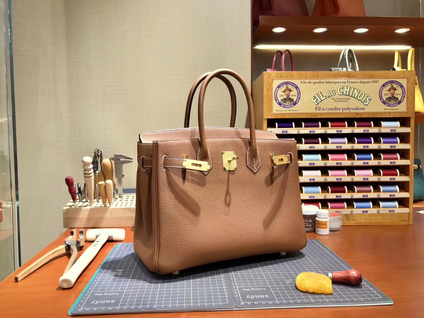 爱马仕 HERMES 铂金包 Birkin 30cm 配全套专柜原版包装 全球发售 ck37 金棕色 gold 