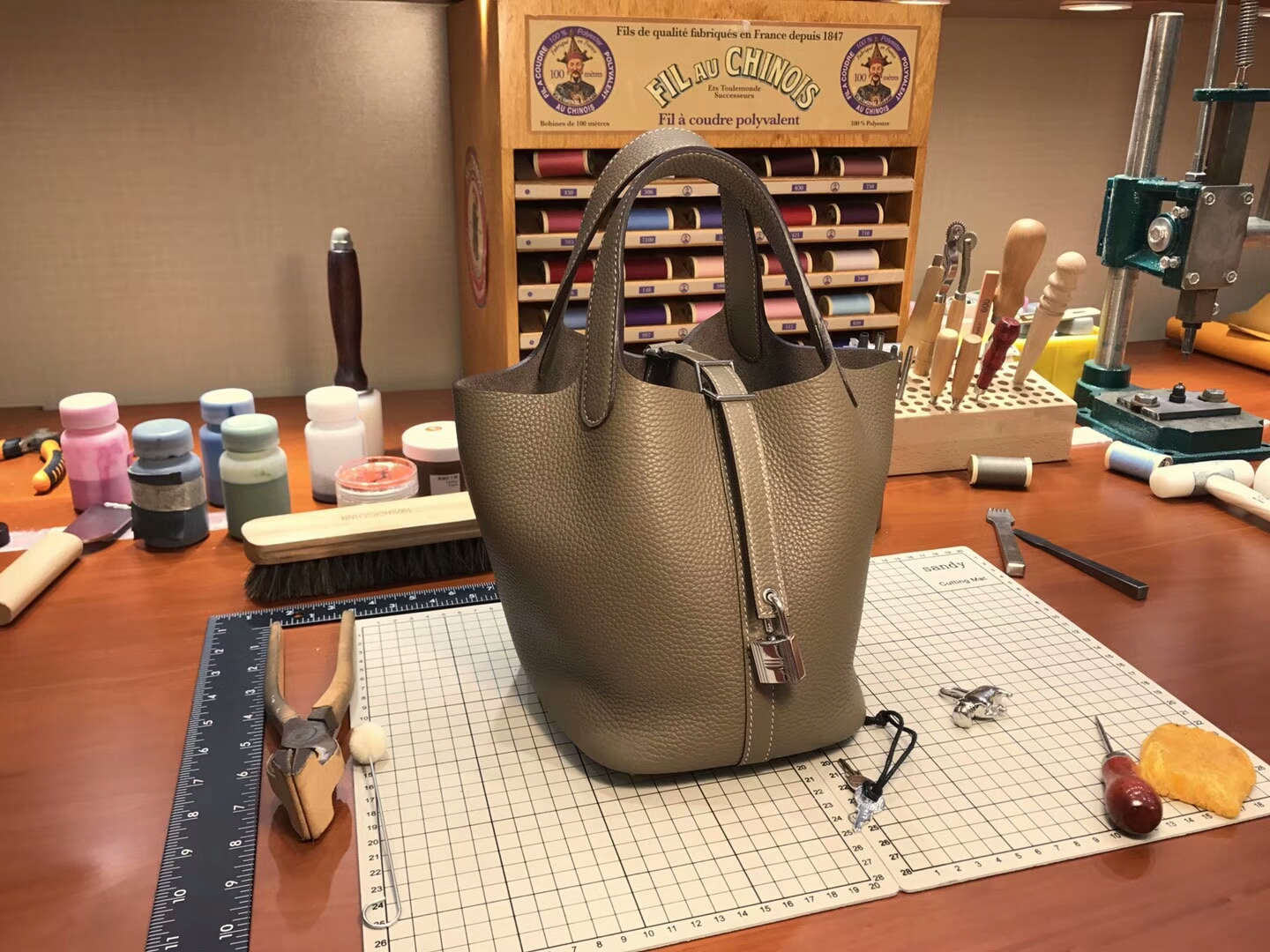 大象灰 Etoupe CK18 爱马仕 HERMES 菜篮子 Picotin 配全套专柜原版包装 全球发售