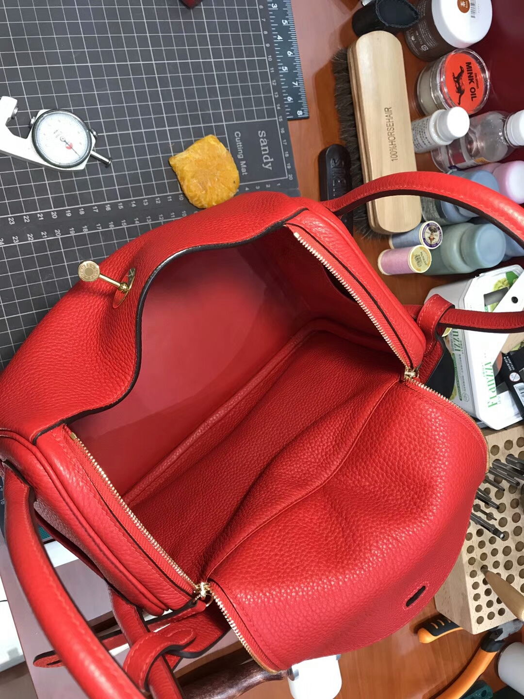 爱马仕 HERMES Lindy 26/30cm s5 番茄红 rouge tomate 银扣 配全套专柜原版包装