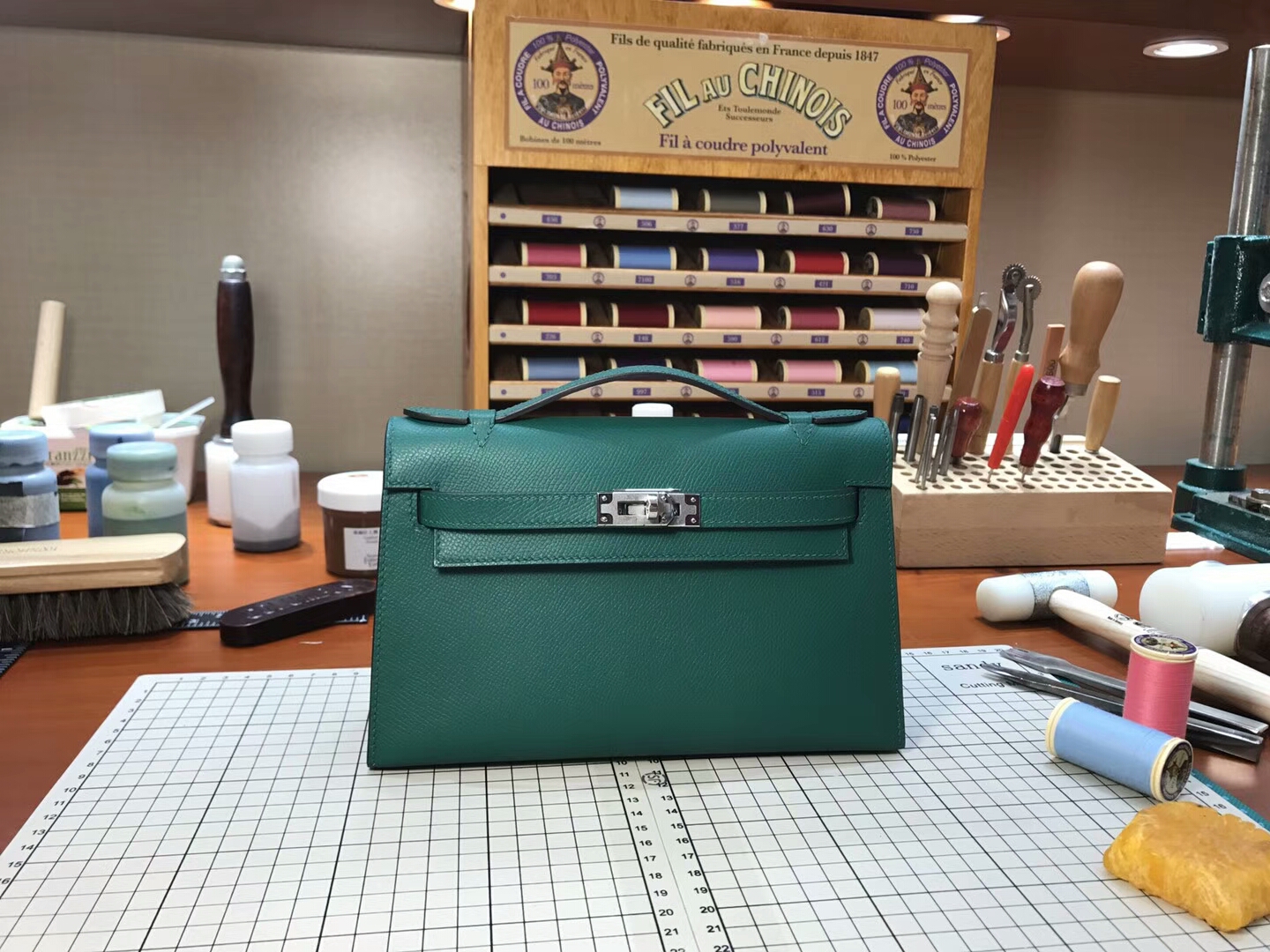 迷你凯莉 MiniKelly HERMES 爱马仕 6q 翡翠绿 vert emeraude 配全套专柜原版包装