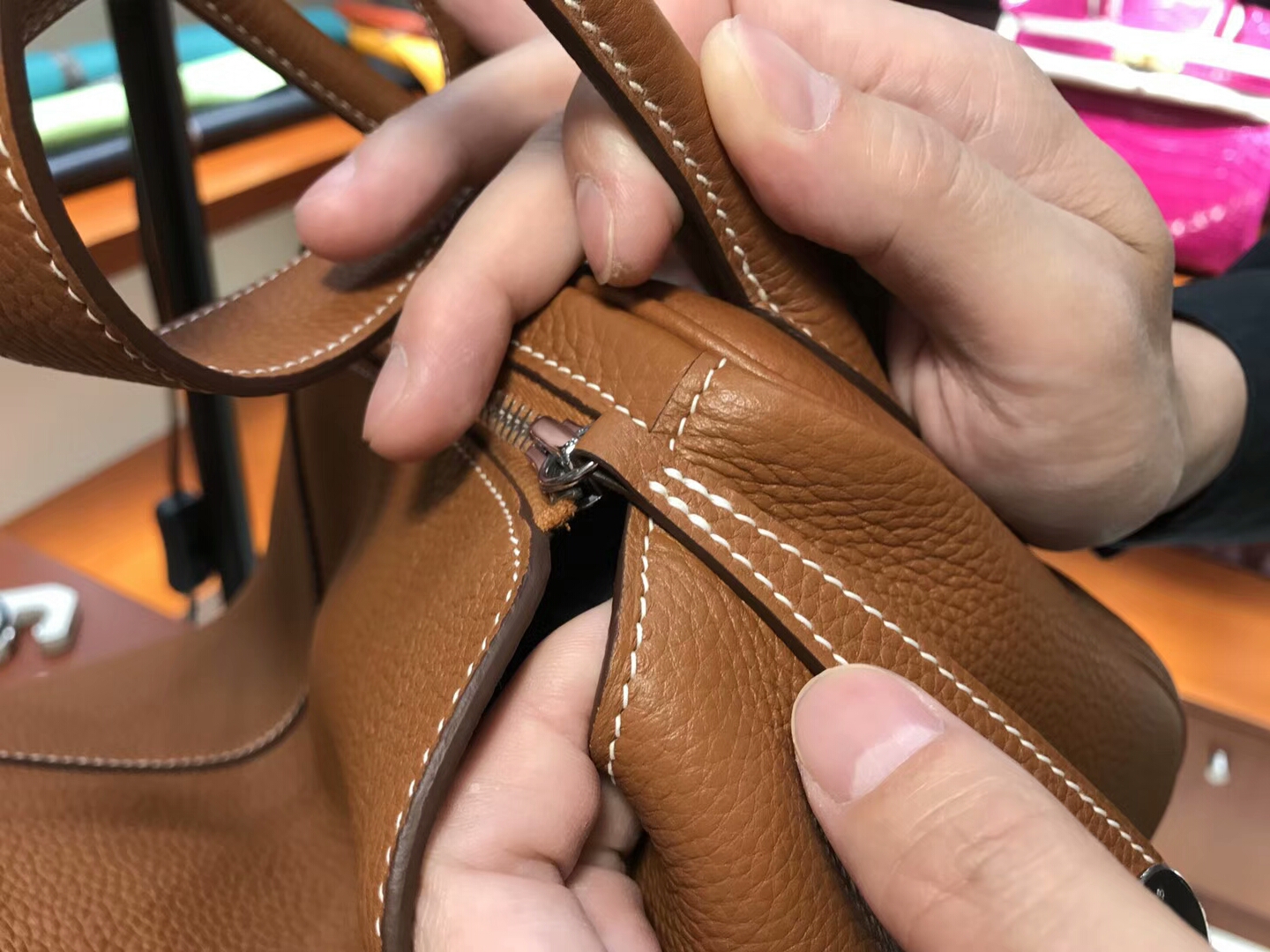 爱马仕 HERMES Lindy 26/30cm evercolour ck37 金棕 银扣 配全套专柜原版包装