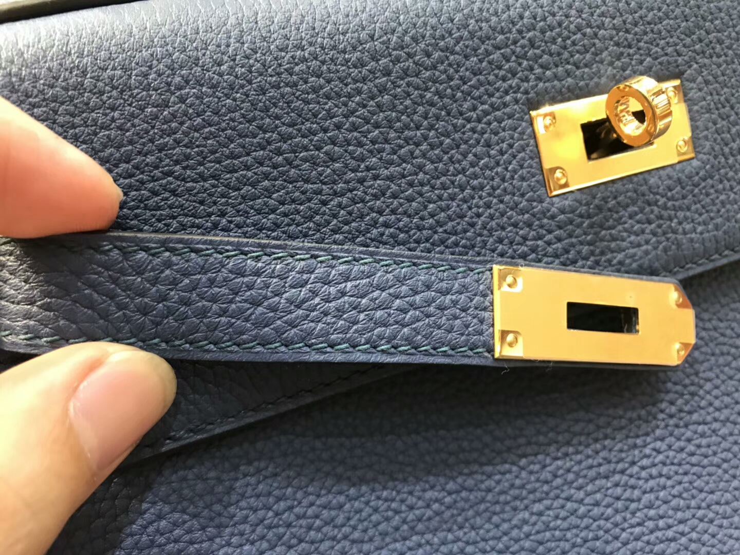 HERMES 爱马仕 2z 午夜蓝 星空蓝 blue nuit Kelly 28CM Togo皮 纯手工蜡线 法国TR级别的进口皮料 配全套专柜包装发票
