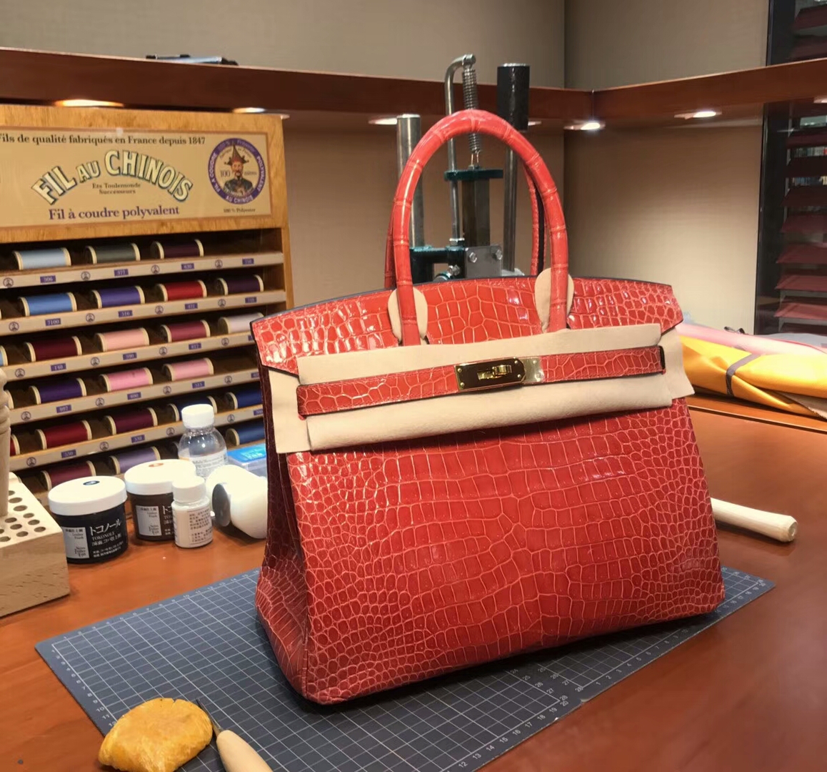 爱马仕 HERMES 铂金包 Birkin 配全套专柜原版包装 全球发售 8V Orange Poppy 罂粟橘 橘红色