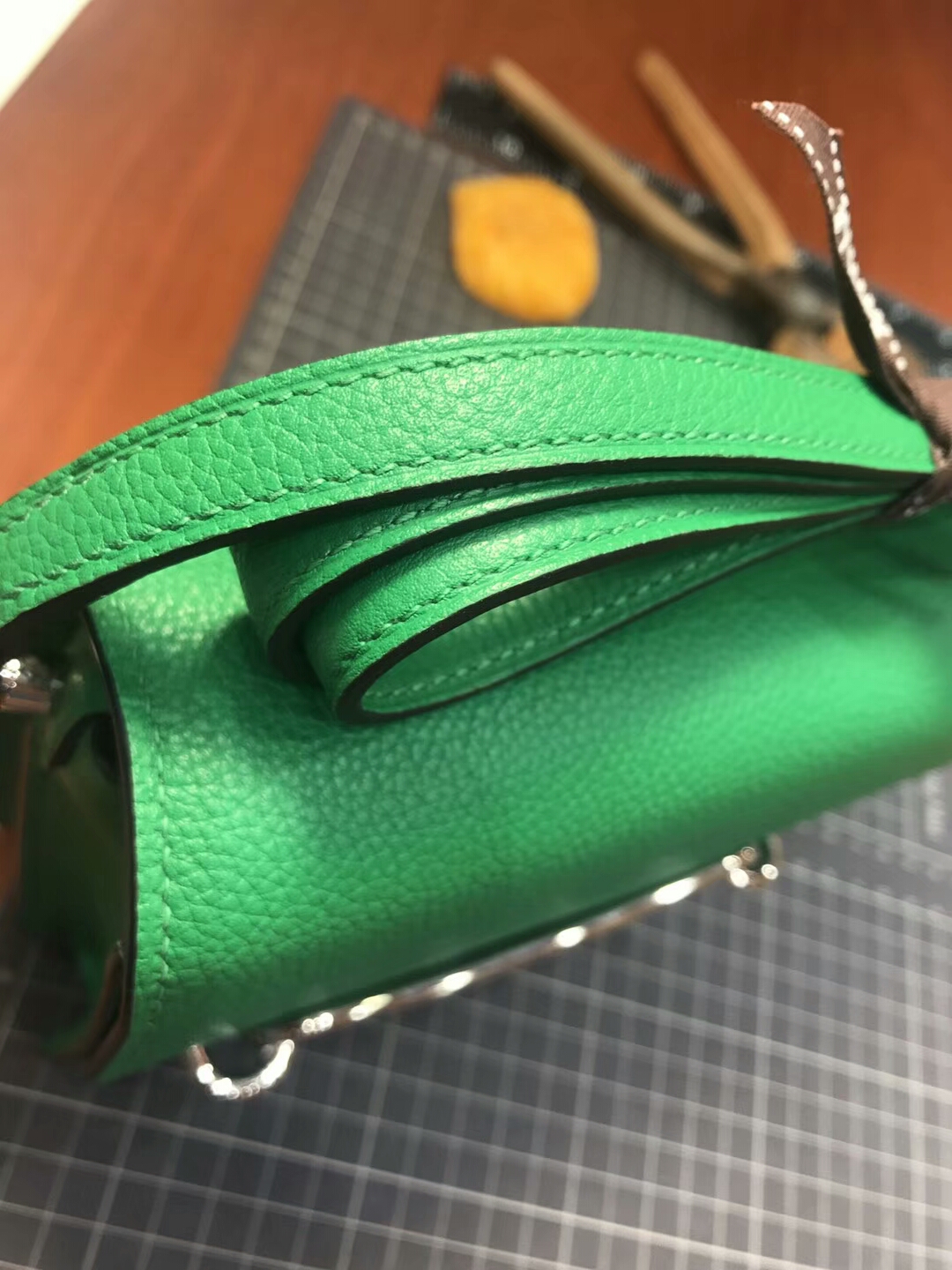 猪鼻子包 Roulis HERMES 爱马仕  竹子绿 1k bambou 配全套专柜原版包装