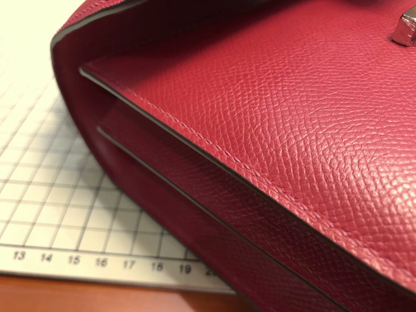 HERMES 爱马仕 空姐包 Constance  k1 rouge grenat 石榴红 银扣
