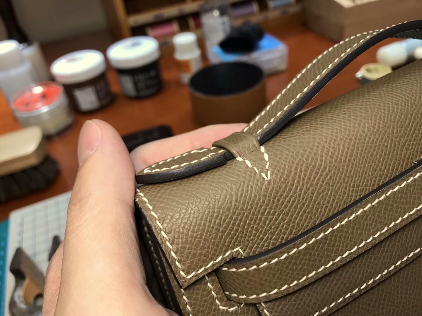 HERMES 爱马仕 迷你凯莉 MiniKelly ck18 大象灰 etoupe银扣 全球发售