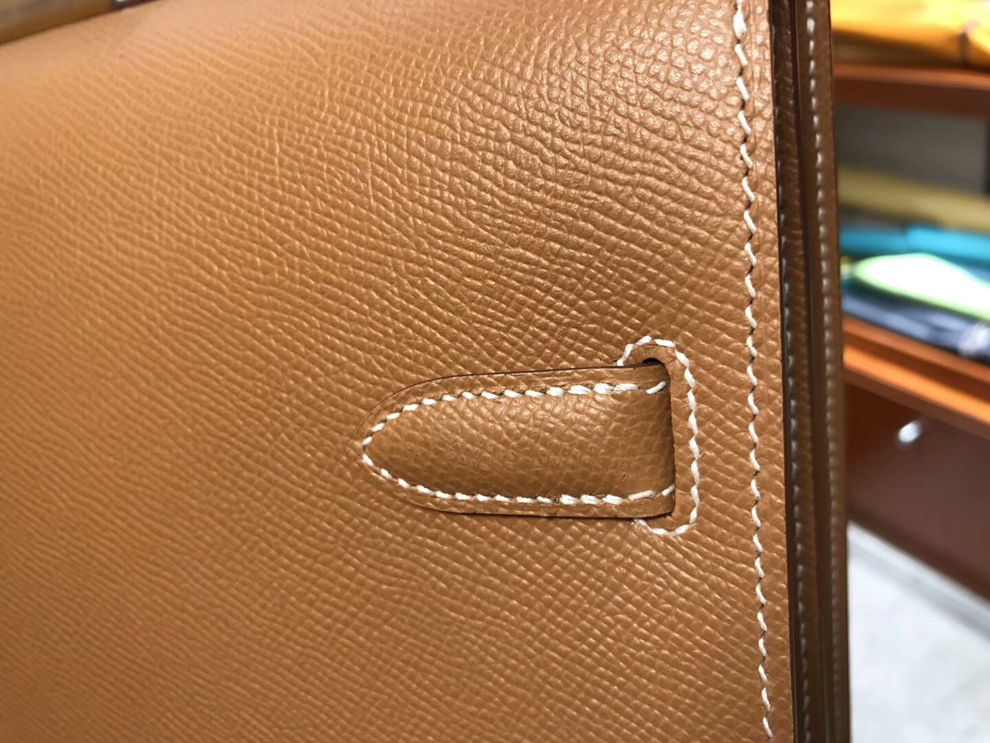 HERMES 爱马仕 男士公文包  CK37 金棕色 Gold 现货系列 配全套专柜原版包装 银扣