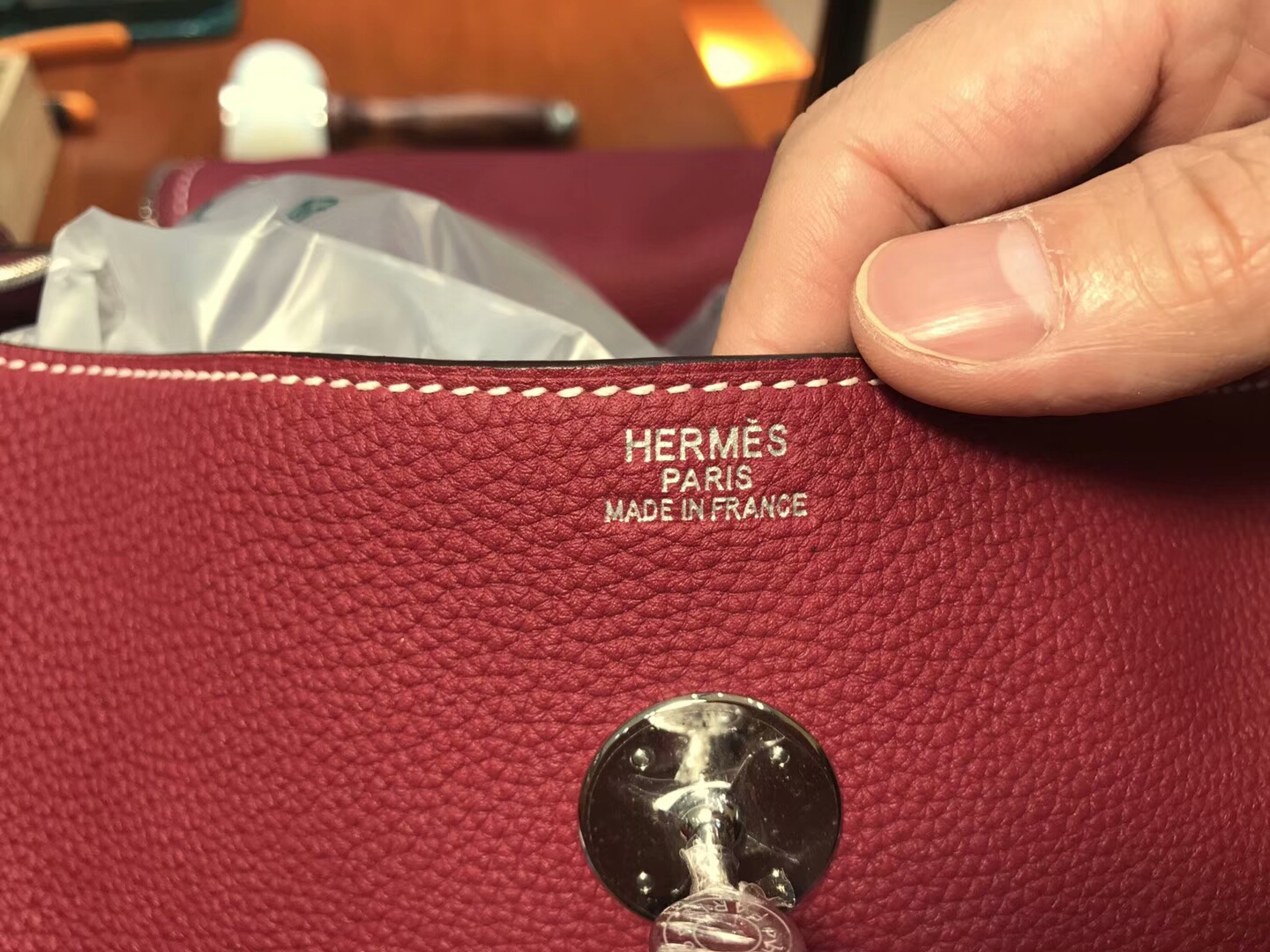 爱马仕 HERMES Lindy 26/30cm f5 勃艮第酒红色 bourgogne 银扣 配全套专柜原版包装