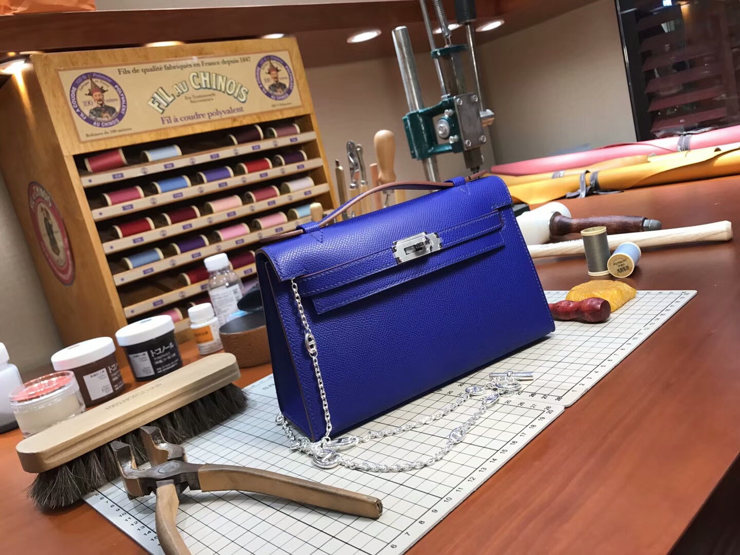 HERMES 爱马仕 迷你凯莉 MiniKelly 宝石蓝 73 blue saphir  金扣 全球发售