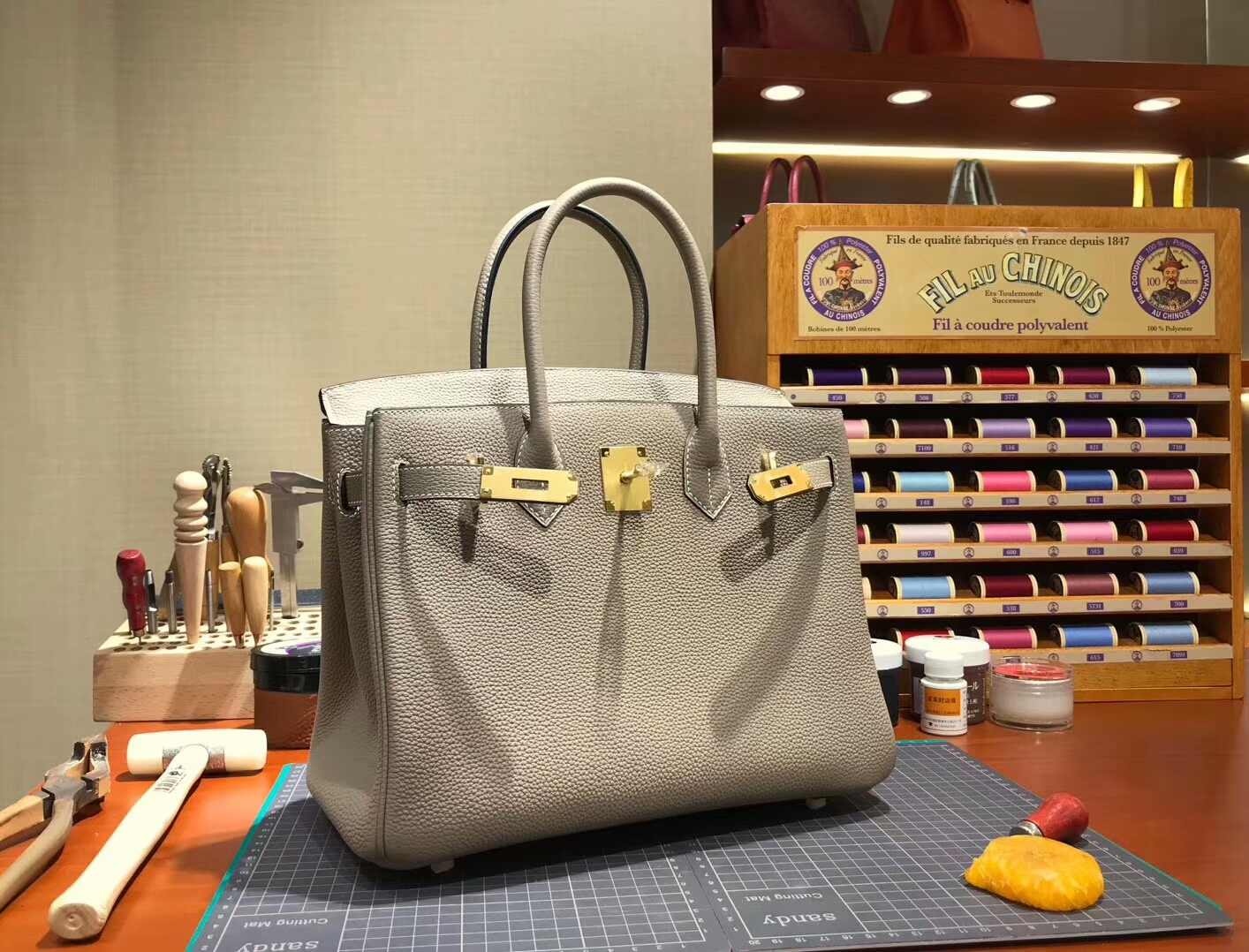 爱马仕 HERMES 铂金包 Birkin 30cm 配全套专柜原版包装 全球发售 8F锡器灰 Etain