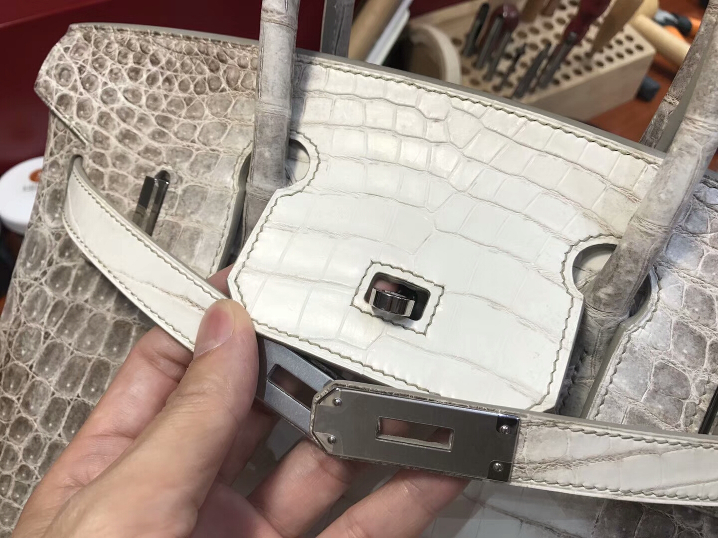 爱马仕 HERMES 铂金包 Birkin 30cm 配全套专柜原版包装 全球发售 鳄鱼喜马拉雅