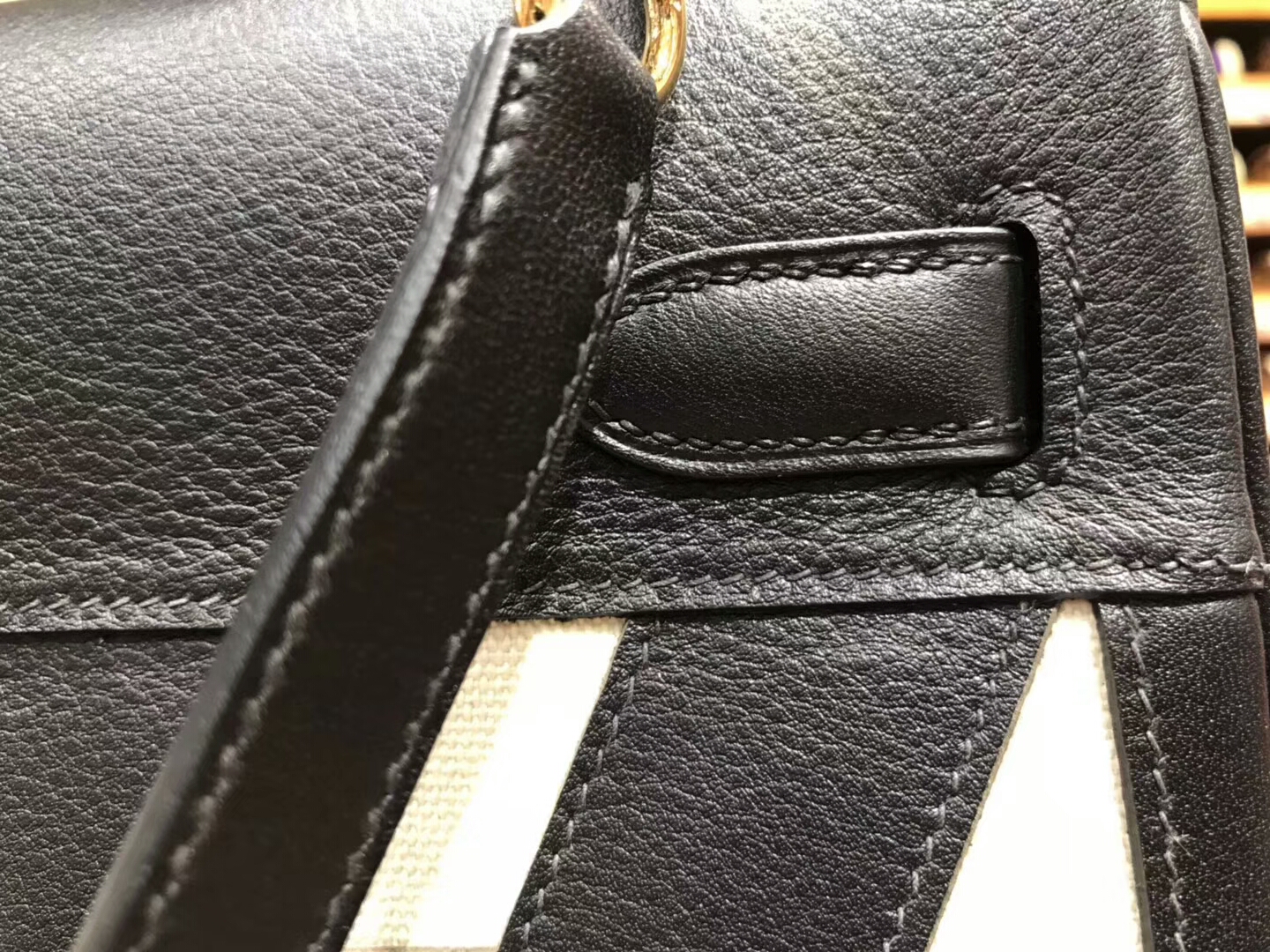 HERMES 爱马仕 Kelly 黑色 拼 纯白 现货系列 配全套专柜原版包装