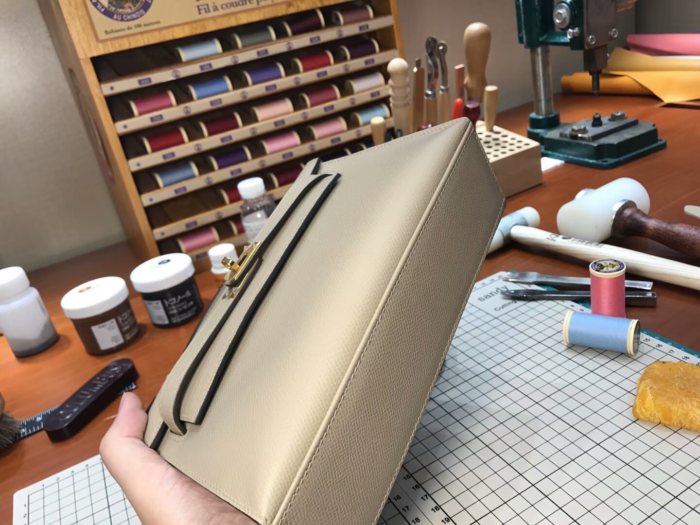 迷你凯莉 MiniKelly HERMES 爱马仕 S2 风衣灰 Trench 配全套专柜原版包装