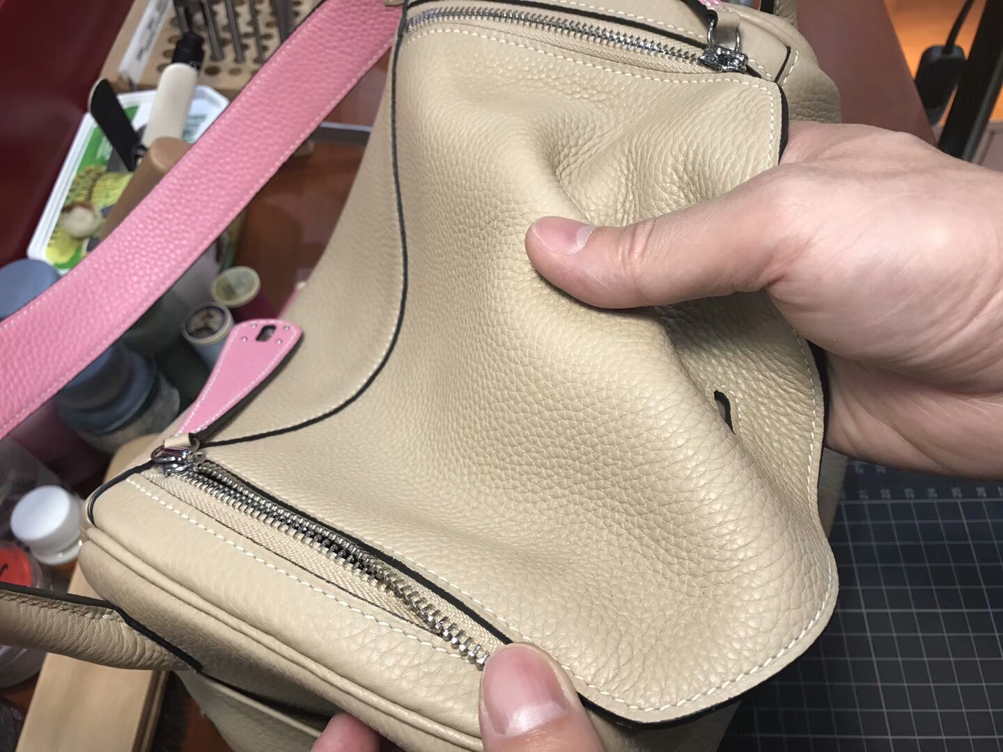 爱马仕 HERMES Lindy 26/30cm s2 风衣灰 trench 银扣 配全套专柜原版包装
