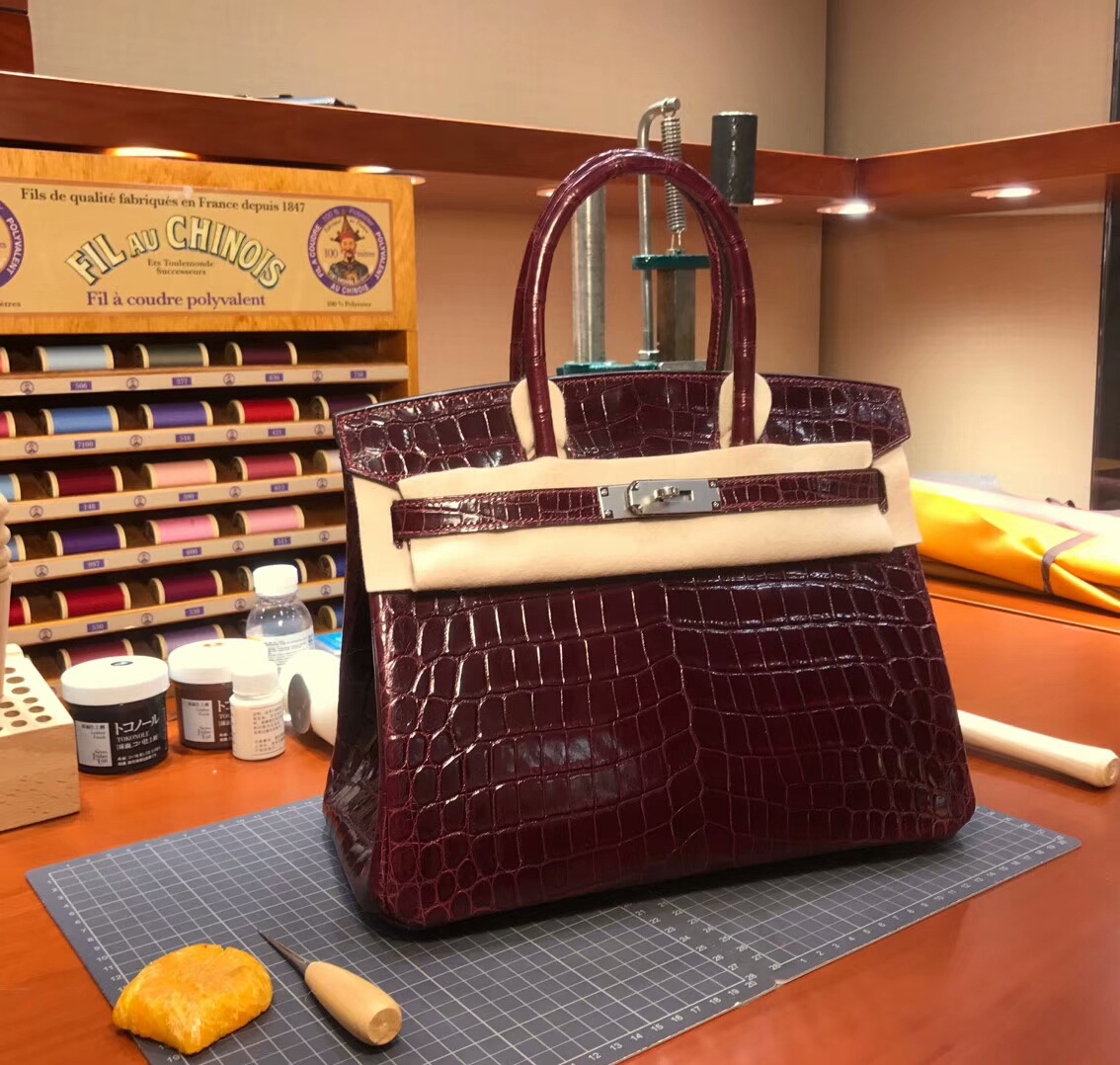 F5 勃艮第酒红色 Bourgogne 爱马仕 HERMES 铂金包 Birkin 配全套专柜原版包装 全球发售
