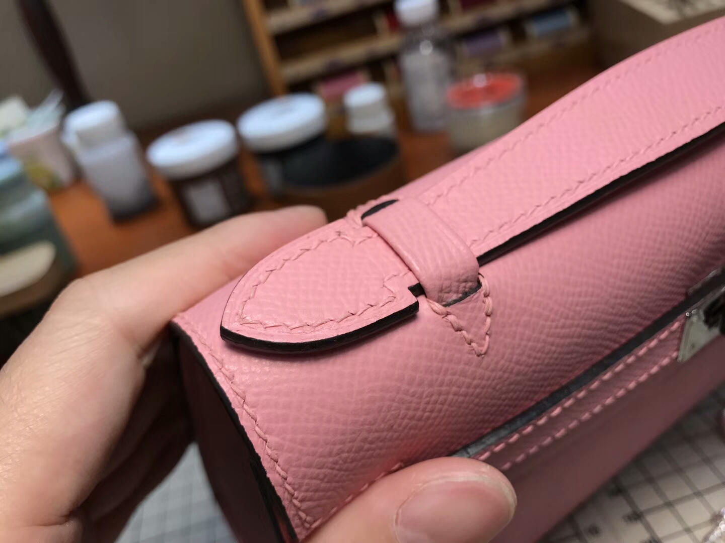 HERMES 爱马仕 迷你凯莉 MiniKelly 8w 新唇膏粉 新玫瑰粉 rose azalee 银扣 全球发售
