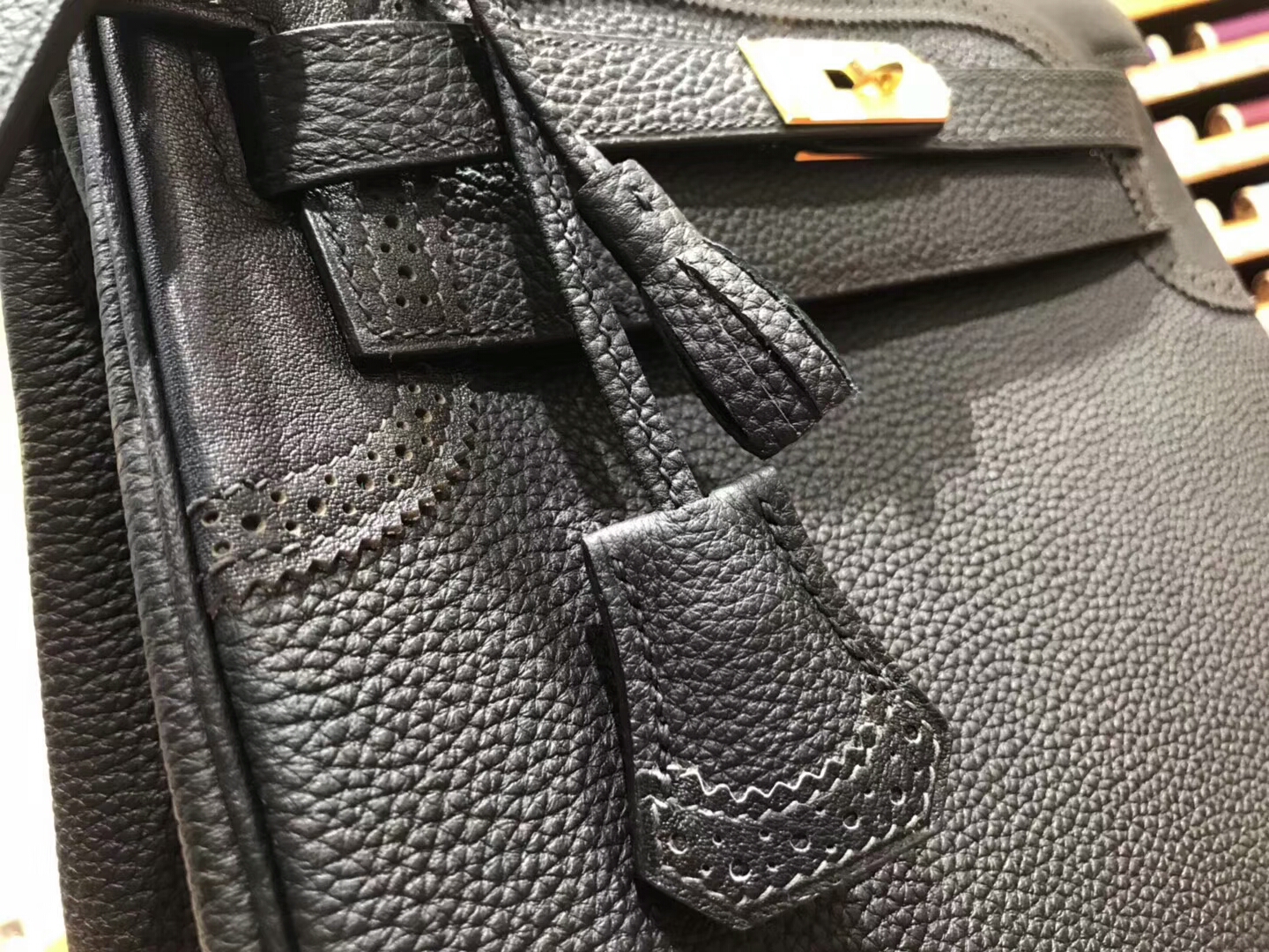 HERMES 爱马仕 Kelly 蕾丝 BLACK 纯黑 现货系列 配全套专柜原版包装