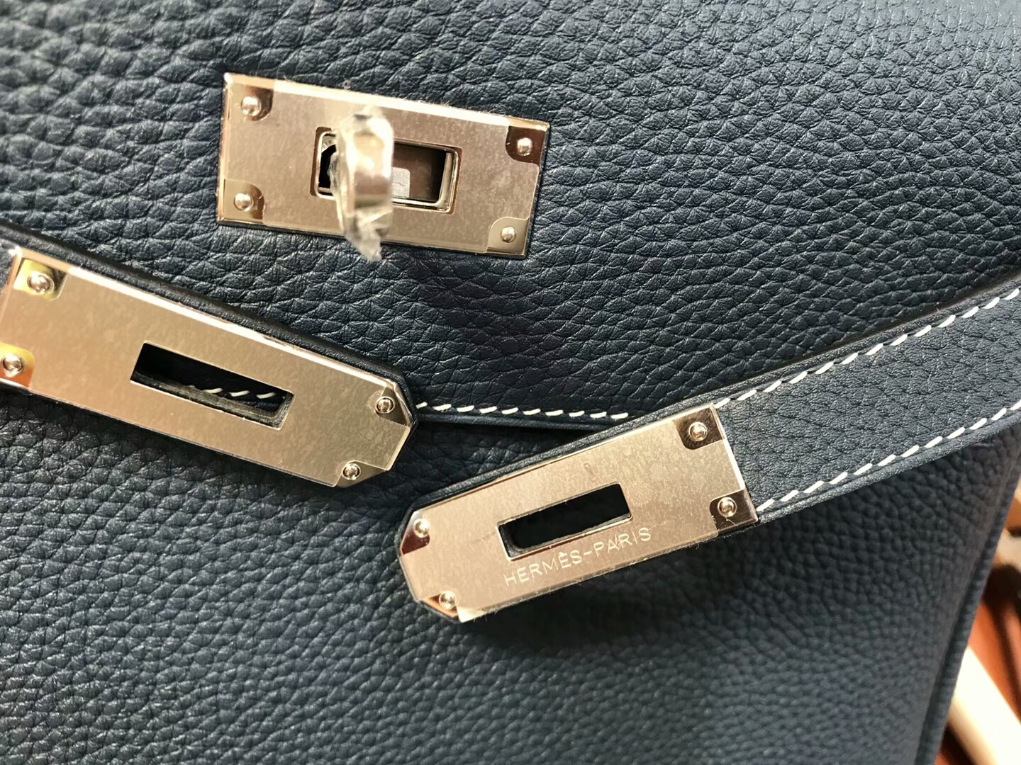 CKN7 风暴蓝 Blue Tempete HERMES 爱马仕 Kelly 28CM Togo皮 纯手工蜡线 法国TR级别的进口皮料 配全套专柜包装发票