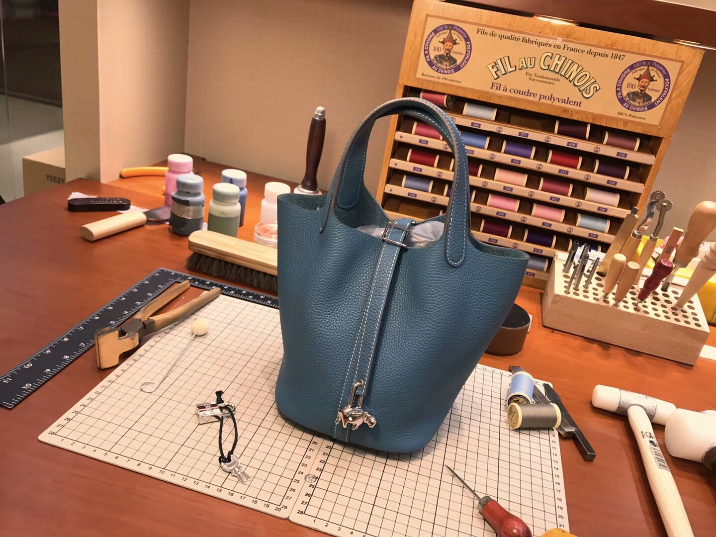 爱马仕 HERMES 菜篮子 Picotin 配全套专柜原版包装 全球发售 2Z午夜蓝 Blue Nuit