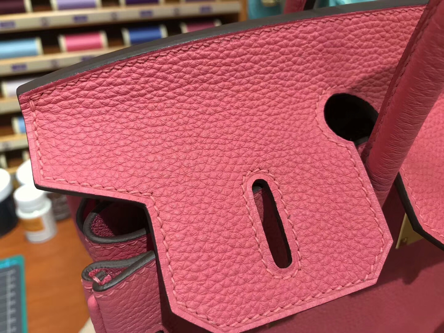 爱马仕 HERMES 铂金包 Birkin 30cm 配全套专柜原版包装 全球发售 8w Rose Azalea 新唇膏粉