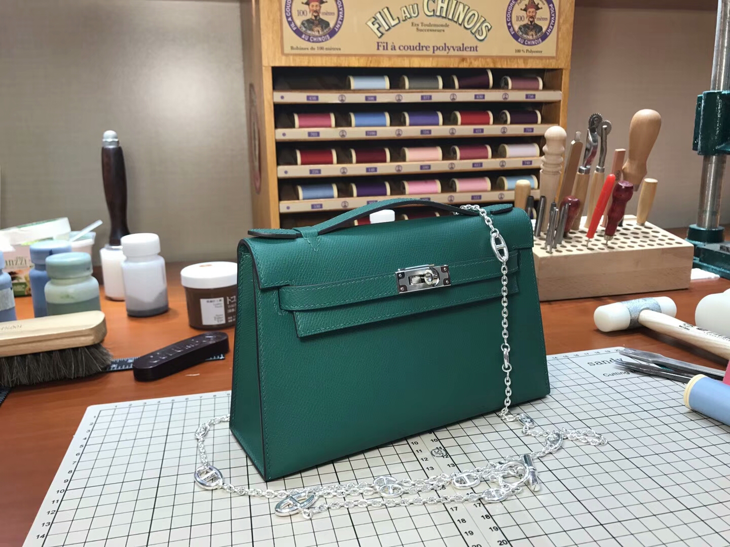 迷你凯莉 MiniKelly HERMES 爱马仕 6q 翡翠绿 vert emeraude 配全套专柜原版包装