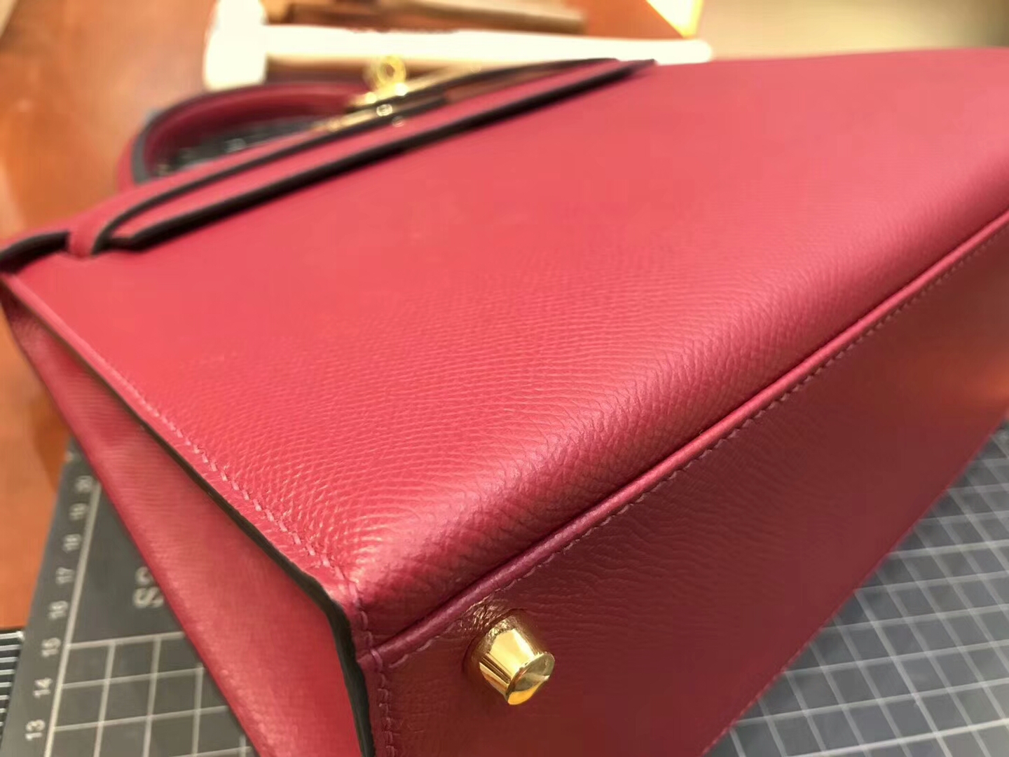 Kelly 28CM 现货系列 配全套专柜原版包装 H红 Rouge H 爱马仕HERMES