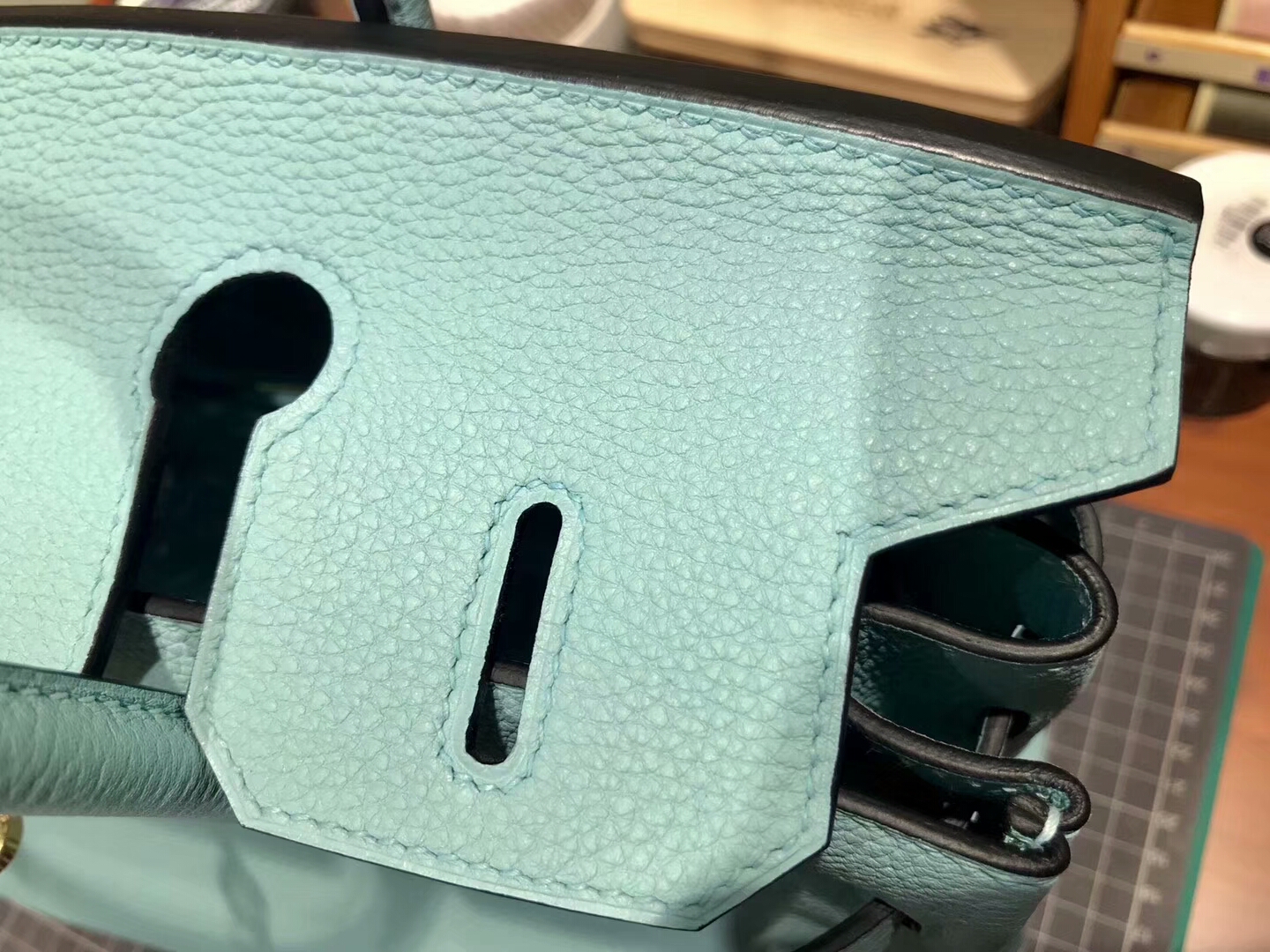 爱马仕 HERMES 铂金包 Birkin 30cm 配全套专柜原版包装 全球发售 3Z 圣西尔蓝 Blue Saint-Cyr 
