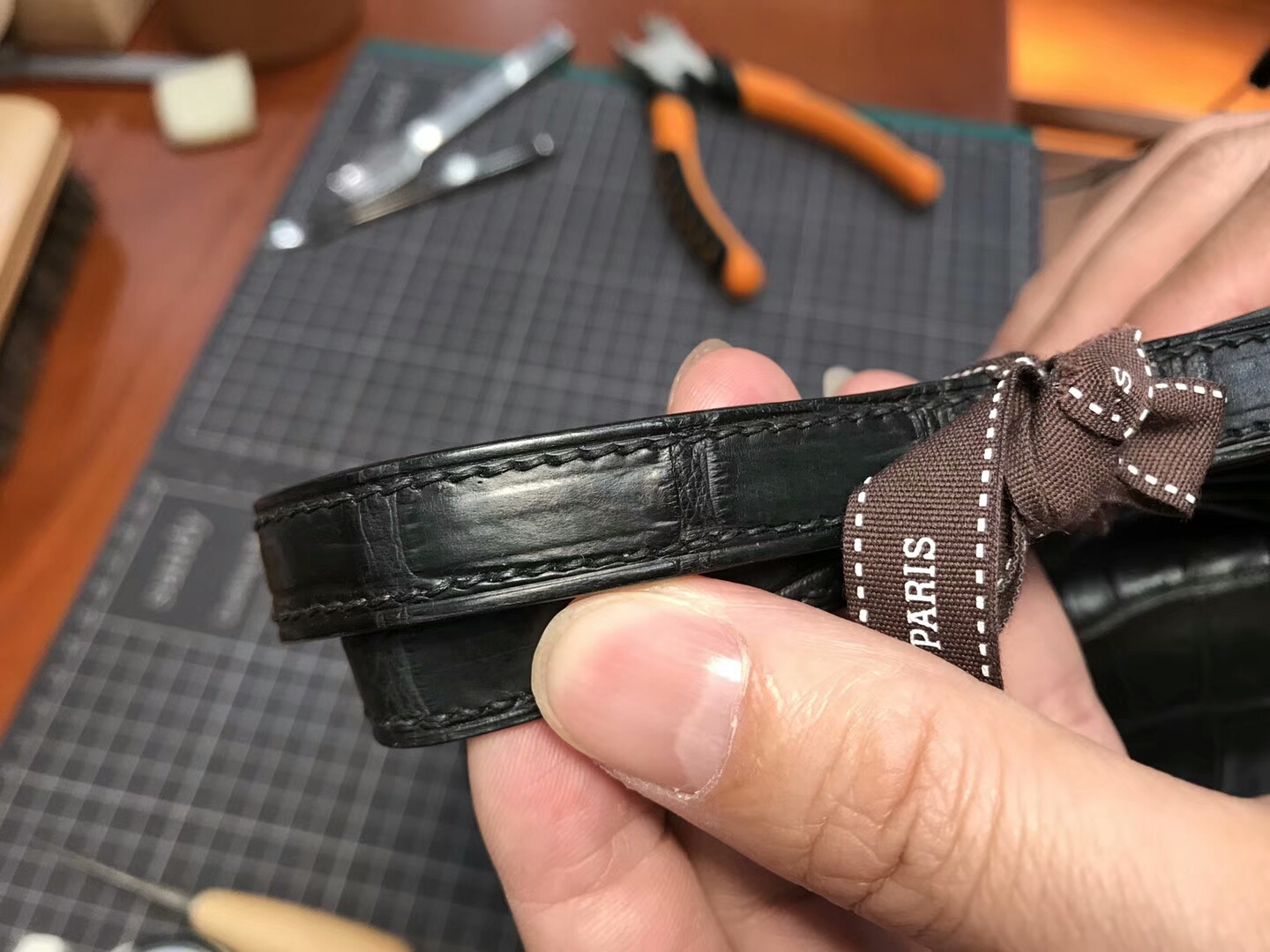 HERMES 爱马仕 空姐包 Constance BLACK 黑色 哑光鳄鱼皮 配全套专柜原版包装