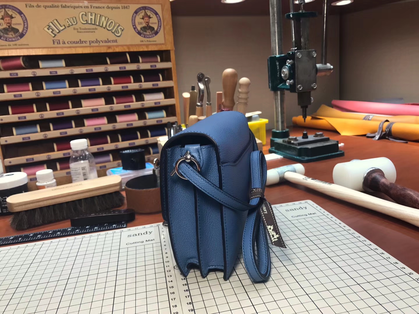 猪鼻子包 Roulis HERMES 爱马仕 R2 玛瑙蓝 Blue Agate Togo