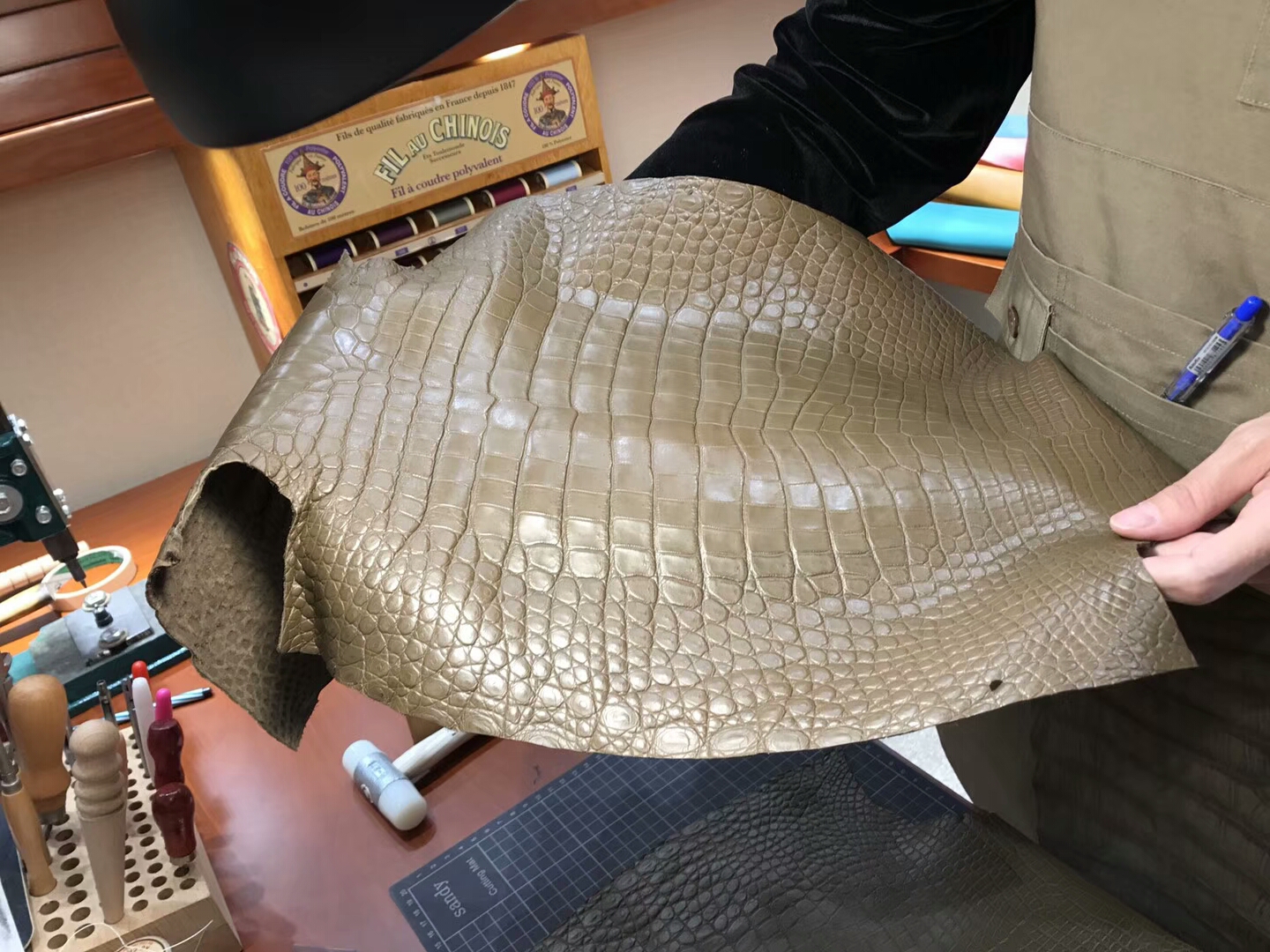 铂金款 密西西比 鳄鱼皮 选皮 做包