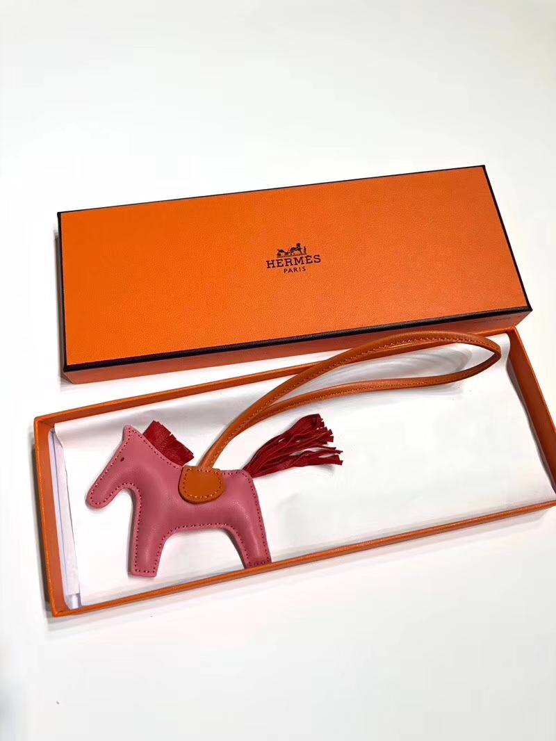 HERMES 爱马仕 手工定制 小马挂饰 现货 3L 玫瑰茶粉 rose tea s5 番茄红 rouge tomate 走线清晰 百搭挂件