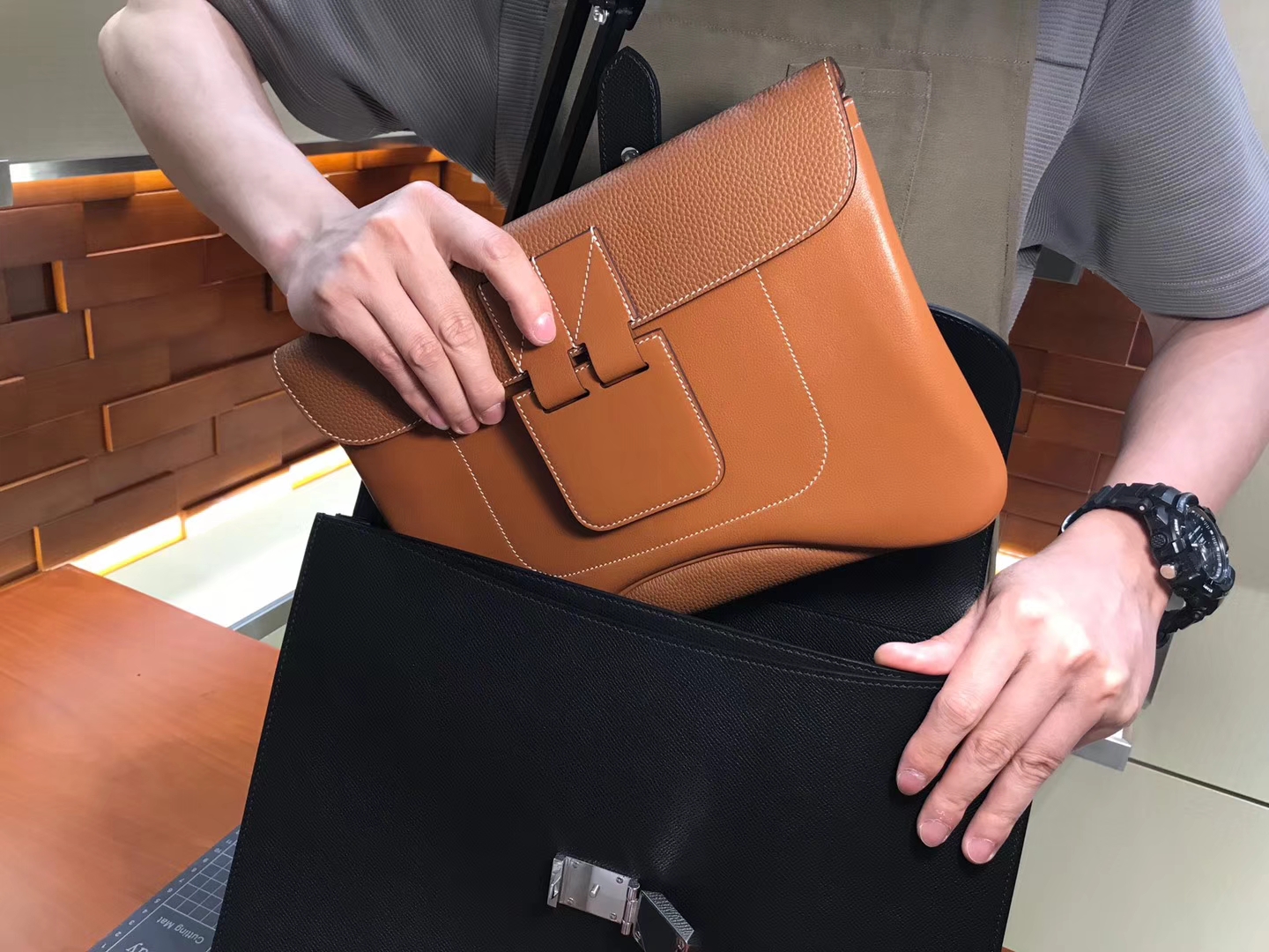 手工定制 Virevolte 手包 CK37 金棕色 Gold 35cm 现货系列